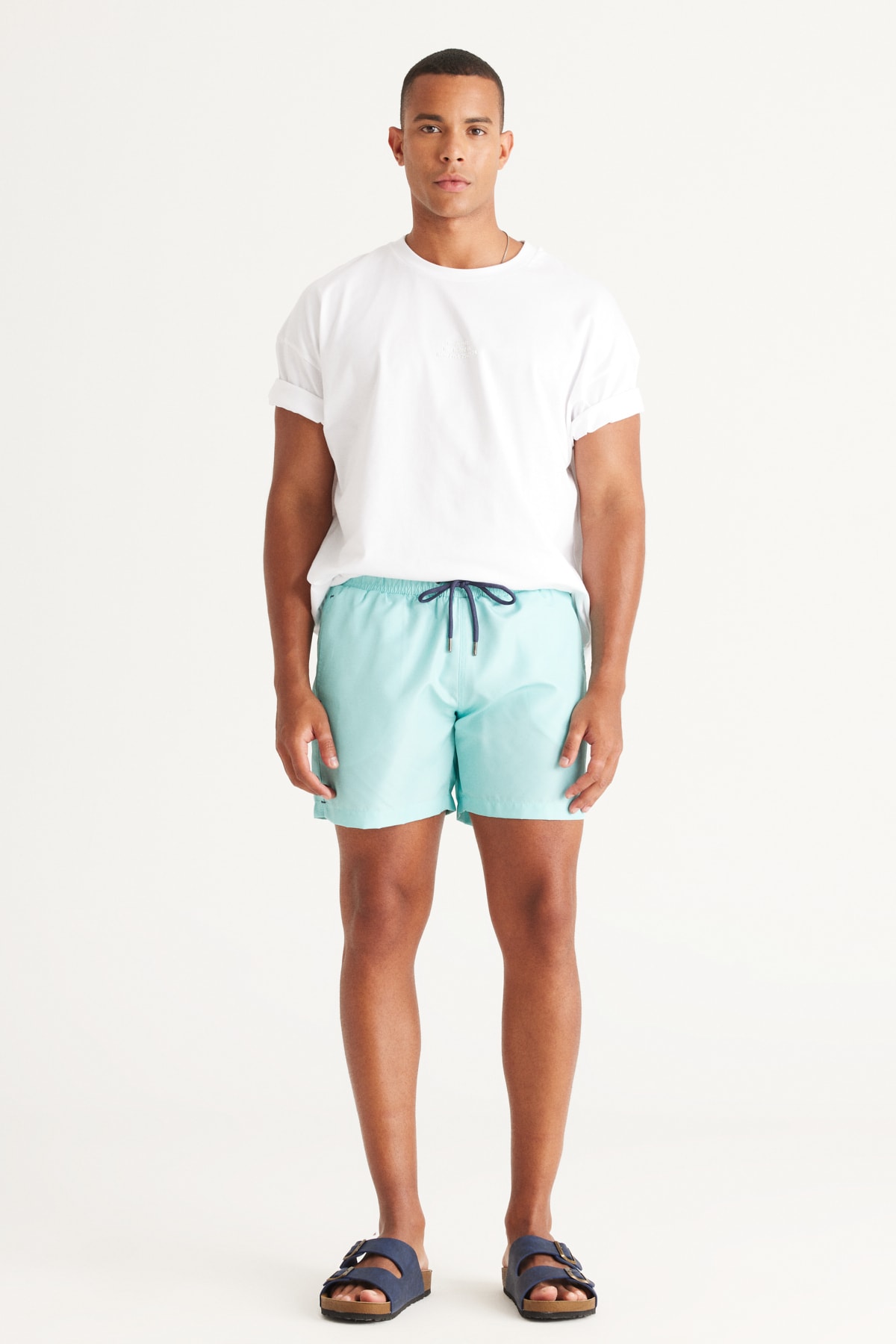 Levně AC&Co / Altınyıldız Classics Men's Mint Standard Fit Regular Fit Quick Dry Side Pockets Patterned Swimwear