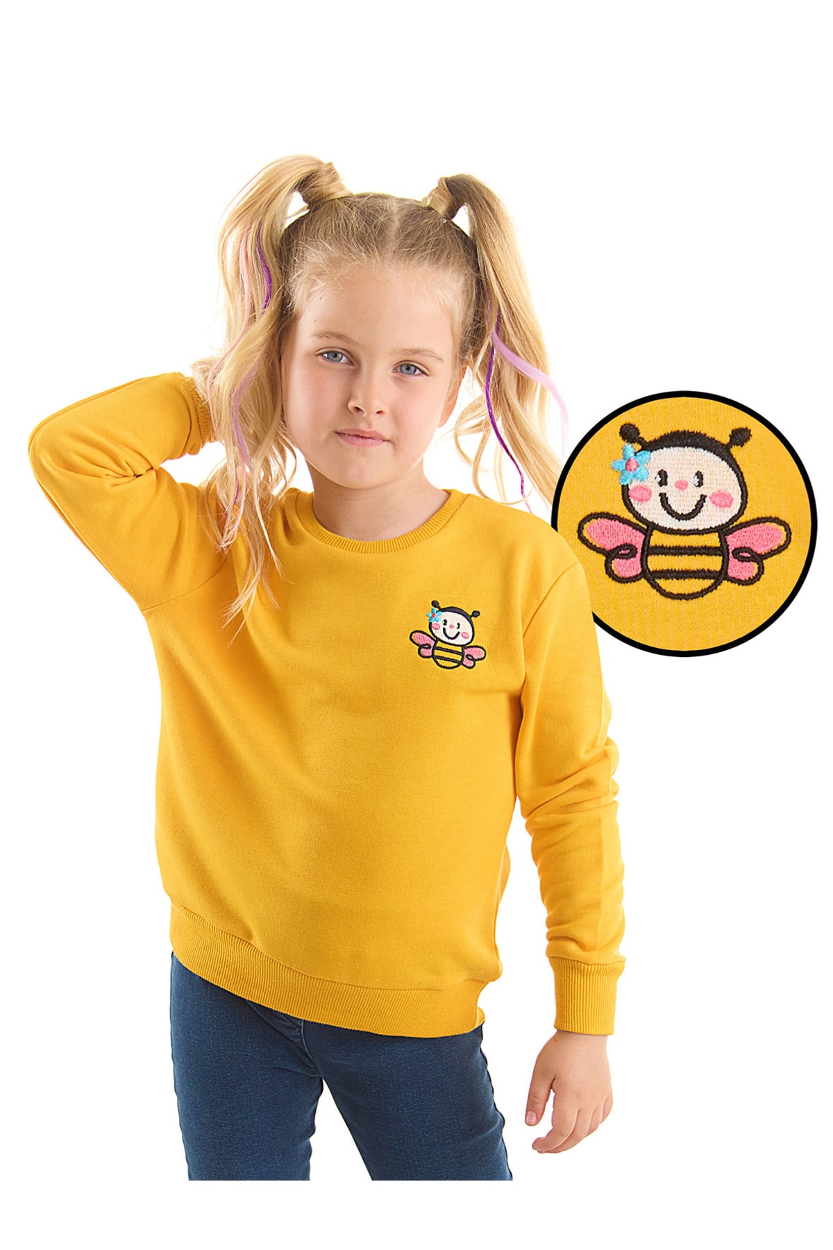 Levně Denokids Ari Girl Yellow Sweatshirt