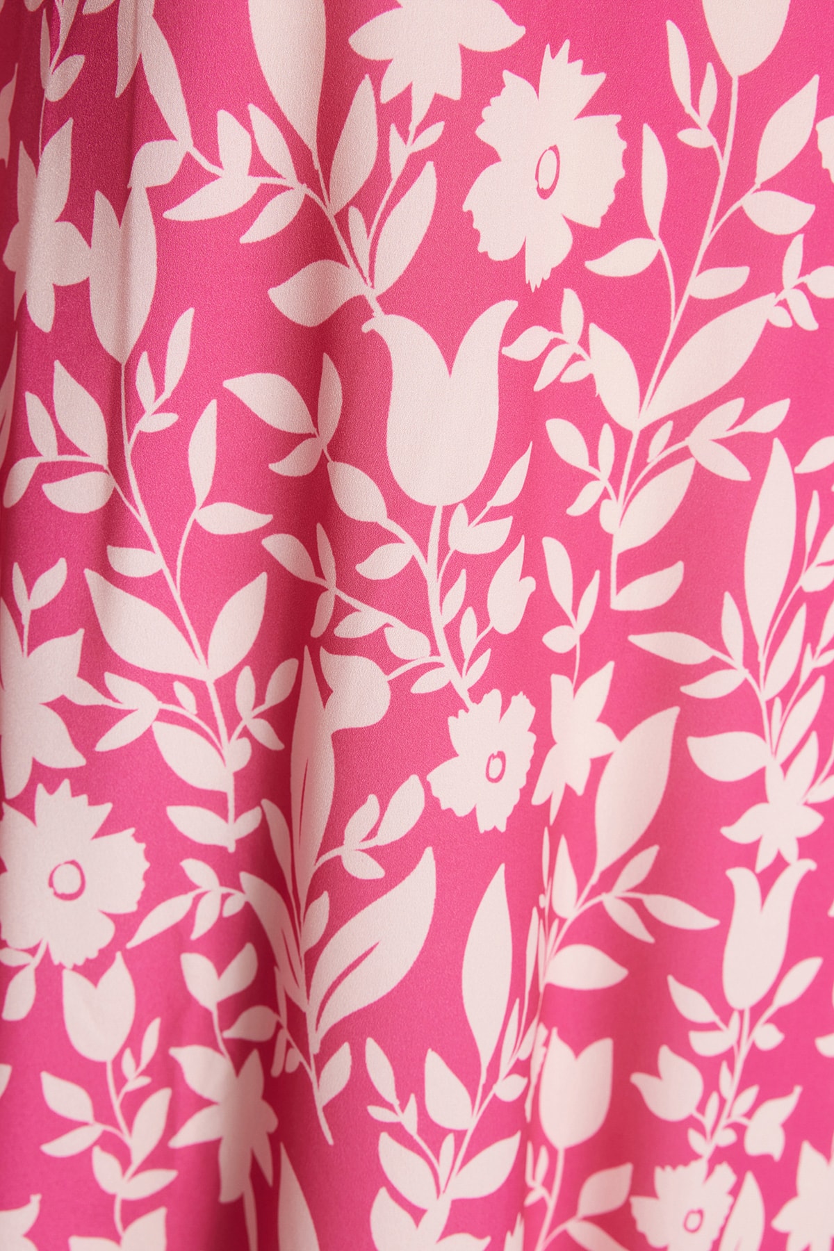 Trendyol Dark Pink Floral Half Pat Hem Frilly Lined Woven Dress