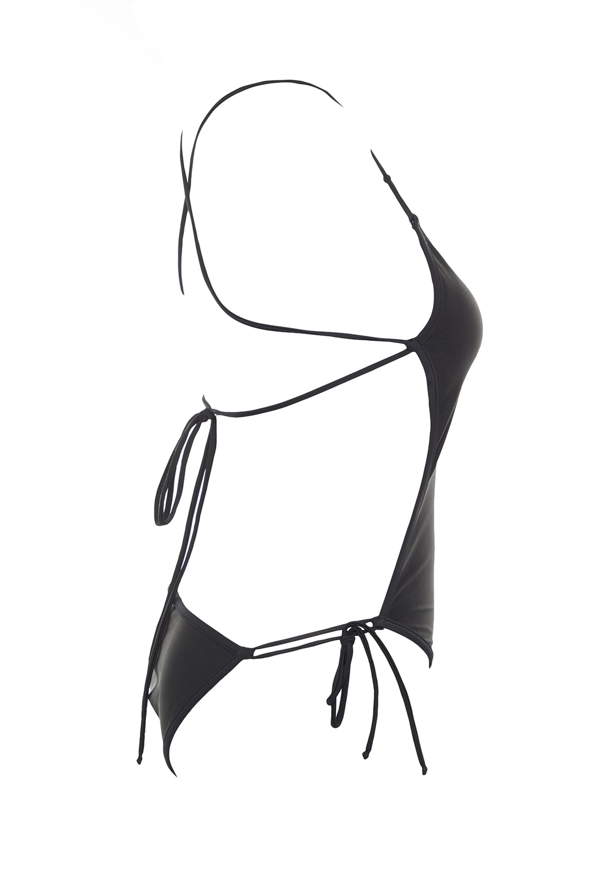 Trendyol Black Round Neck Connected Regular Leg Swimsuit