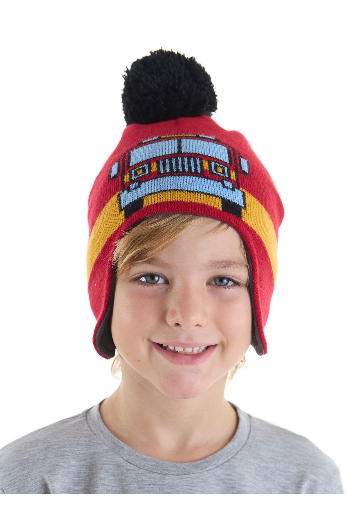 Denokids Fire Engine Boy Beanie