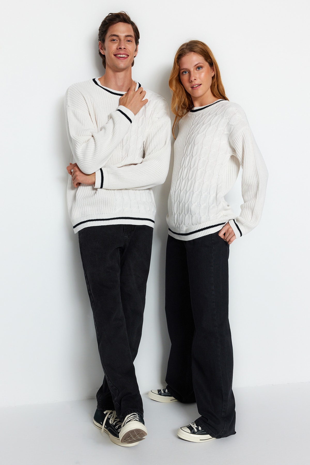 Trendyol Sweater - Ecru - Oversize