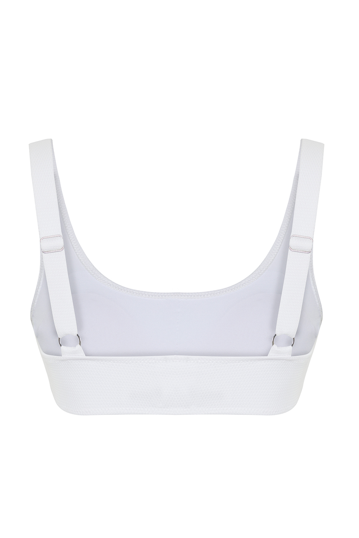 Trendyol White Bralet Textured Bikini Top