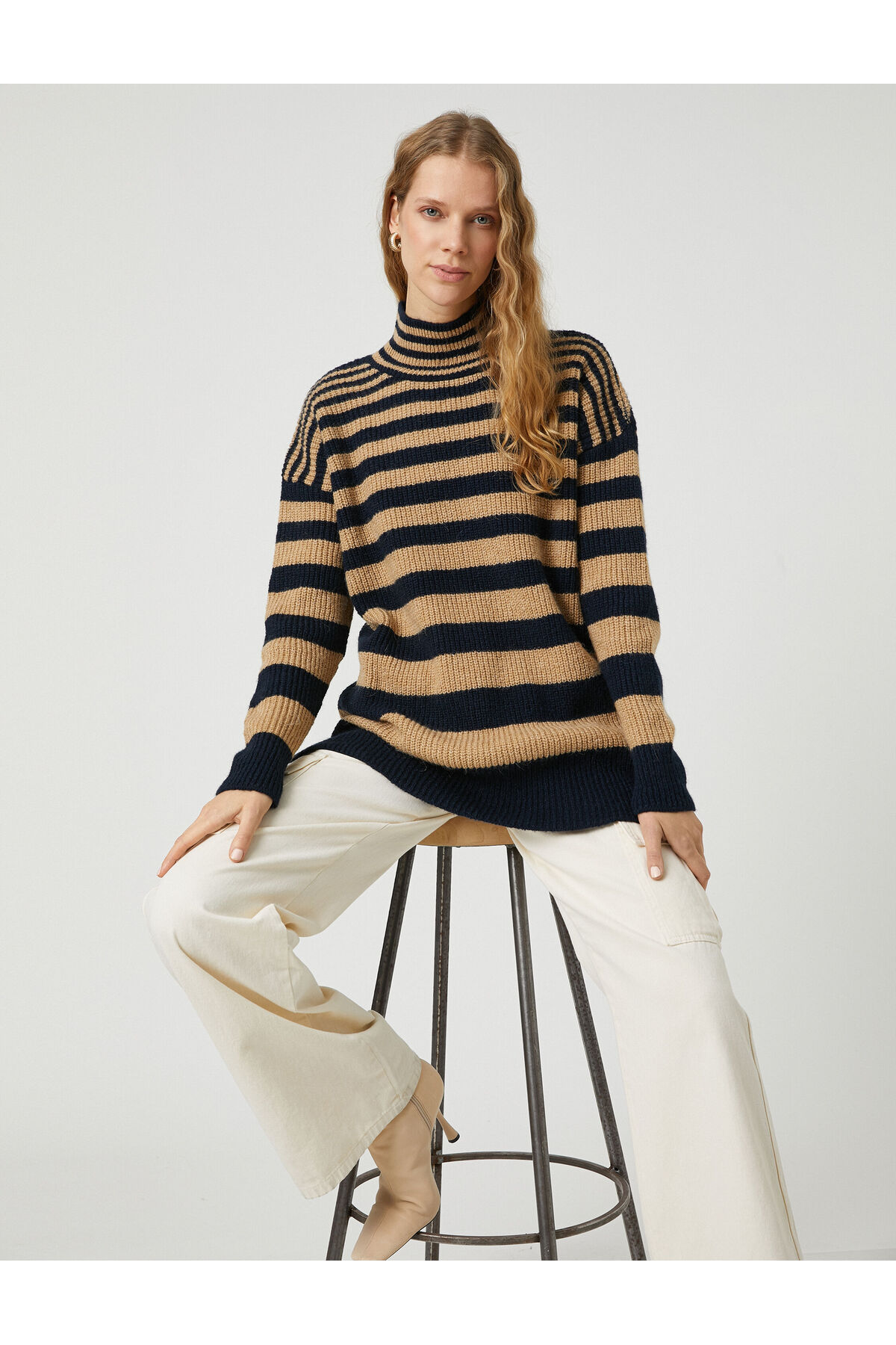 Koton Oversize Turtleneck Pulover cu mânecă lungă Tricotaje