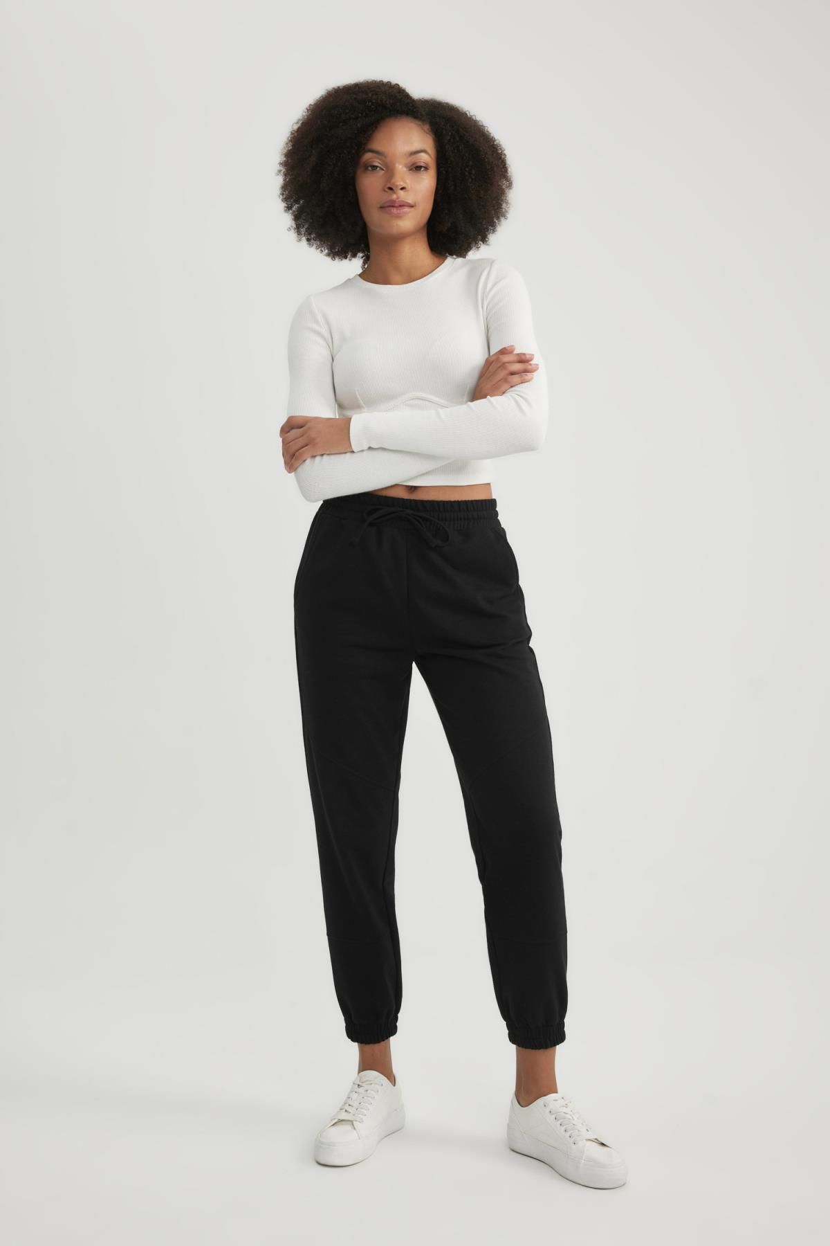 DEFACTO Regular Fit Long Length Sweatshirt Fabric Trousers
