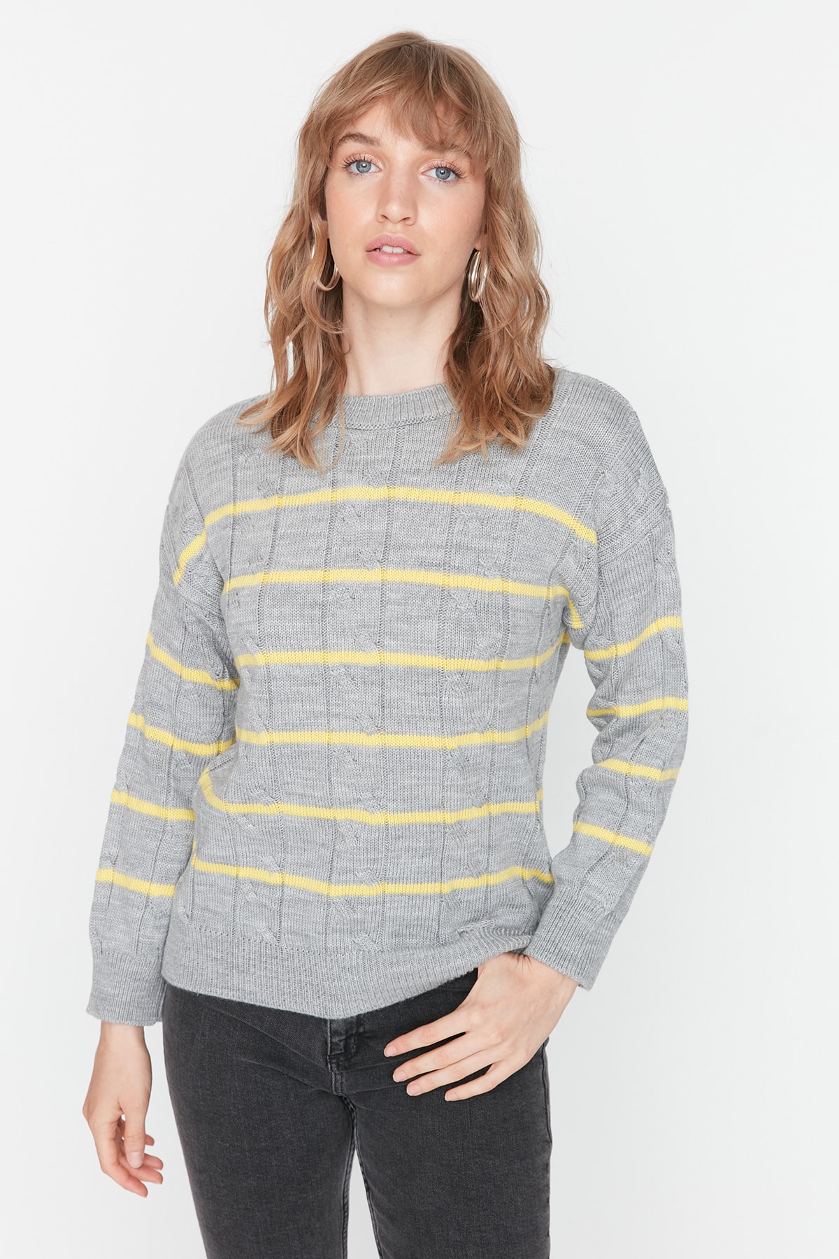 Trendyol Sweater - Gray - Regular fit