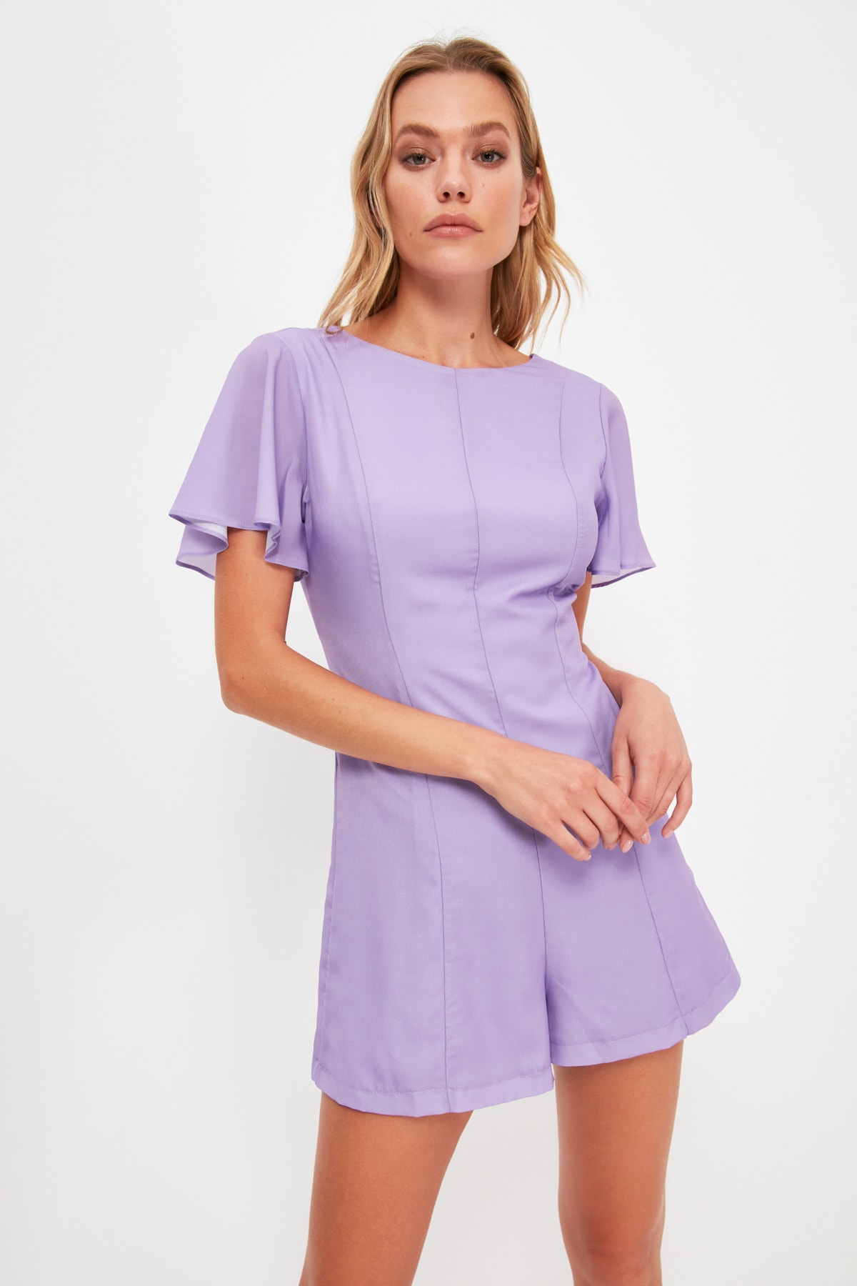 Trendyol Lilac Back Detailed Jumpsuit