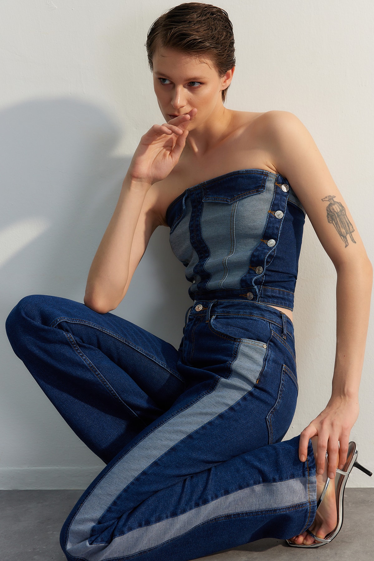 Trendyol Blue Denim Bustier