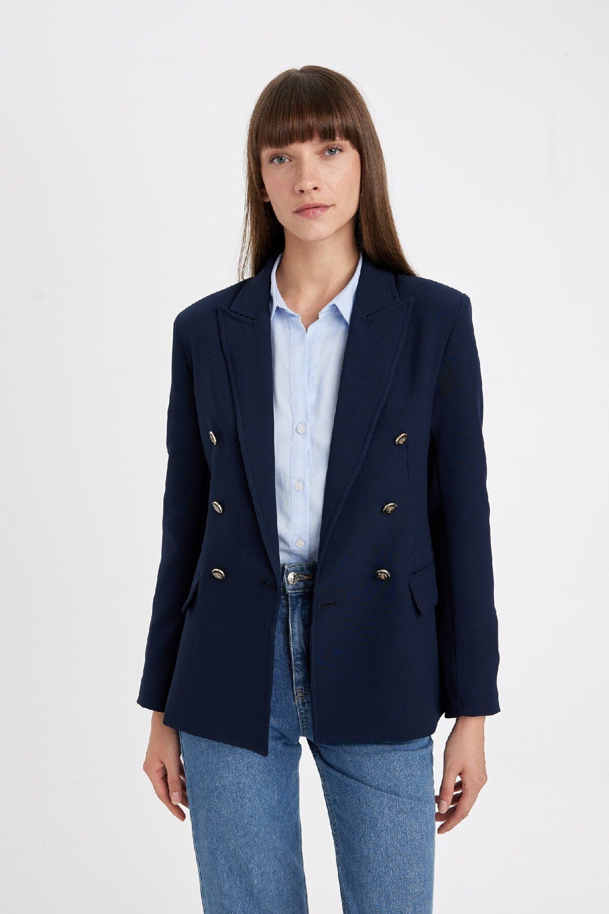 DEFACTO Oversize Fit Shirt Collar Blazer Jacket