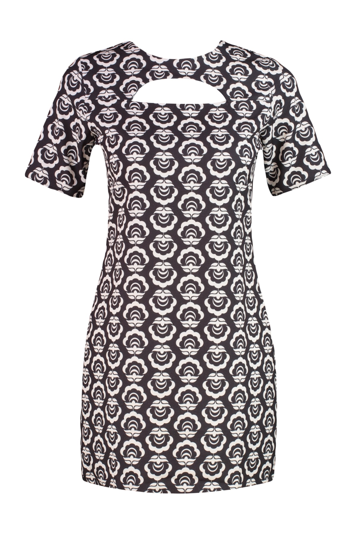 Rochie țesută cu guler negru Trendyol