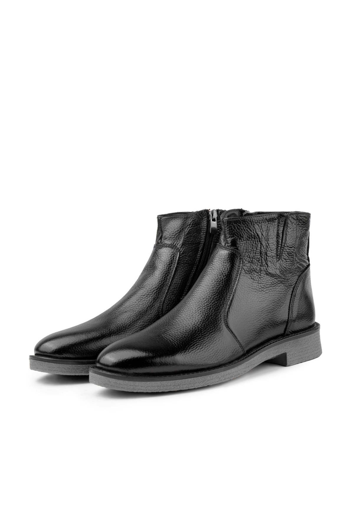 Levně Ducavelli Bristol Genuine Leather Non-slip Sole With Zipper Chelsea Daily Boots Black.