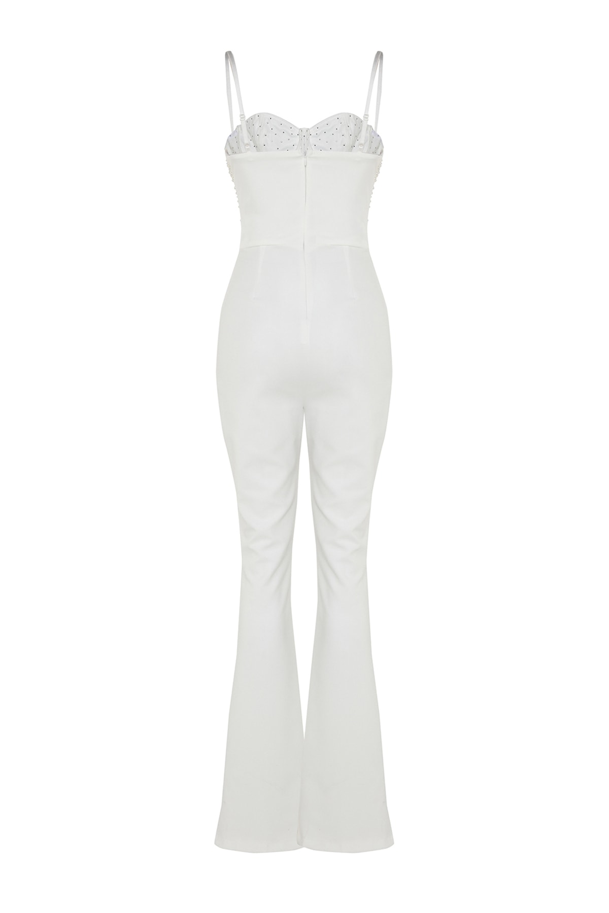 Trendyol Ecru Lined, Woven Accessorized Bridal Jumpsuit