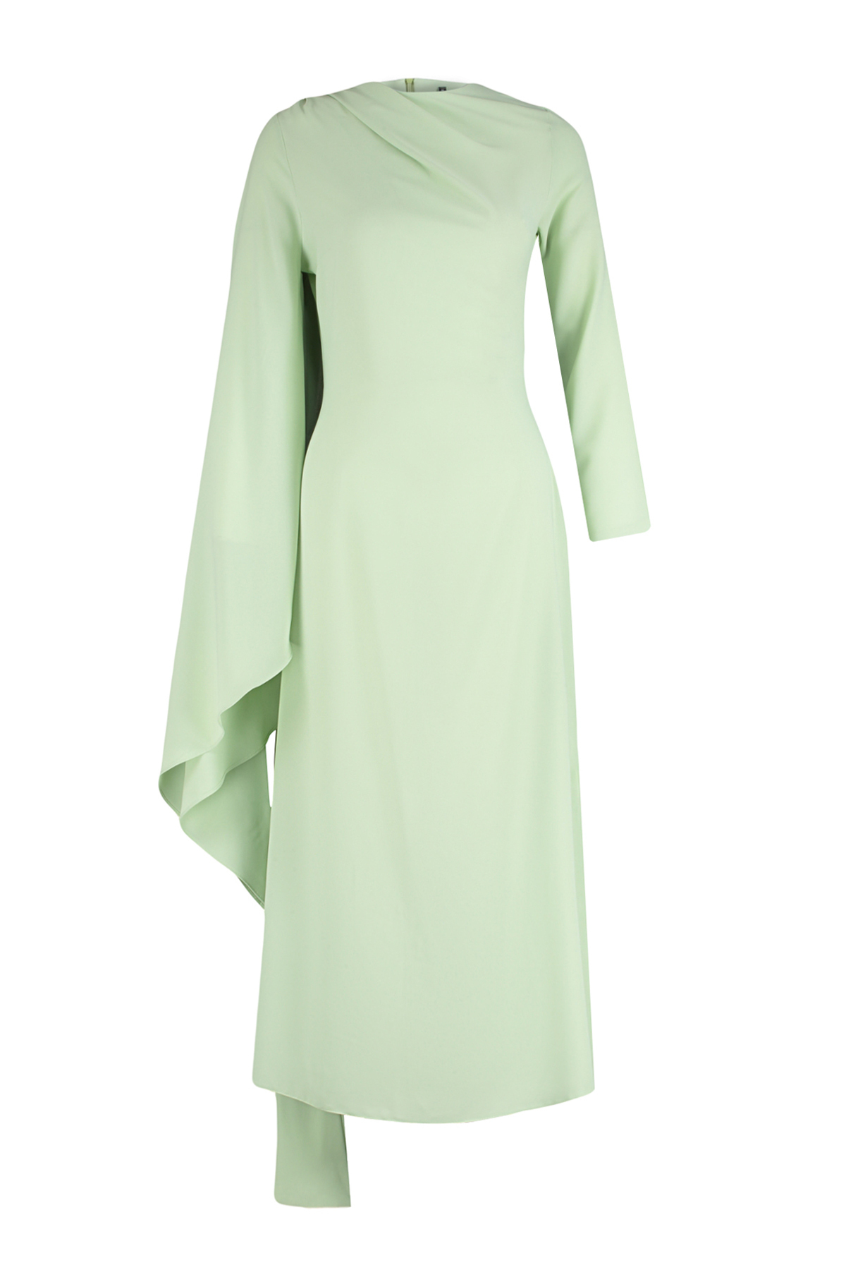 Trendyol Light Green Shawl Detailed Lined Evening Dress