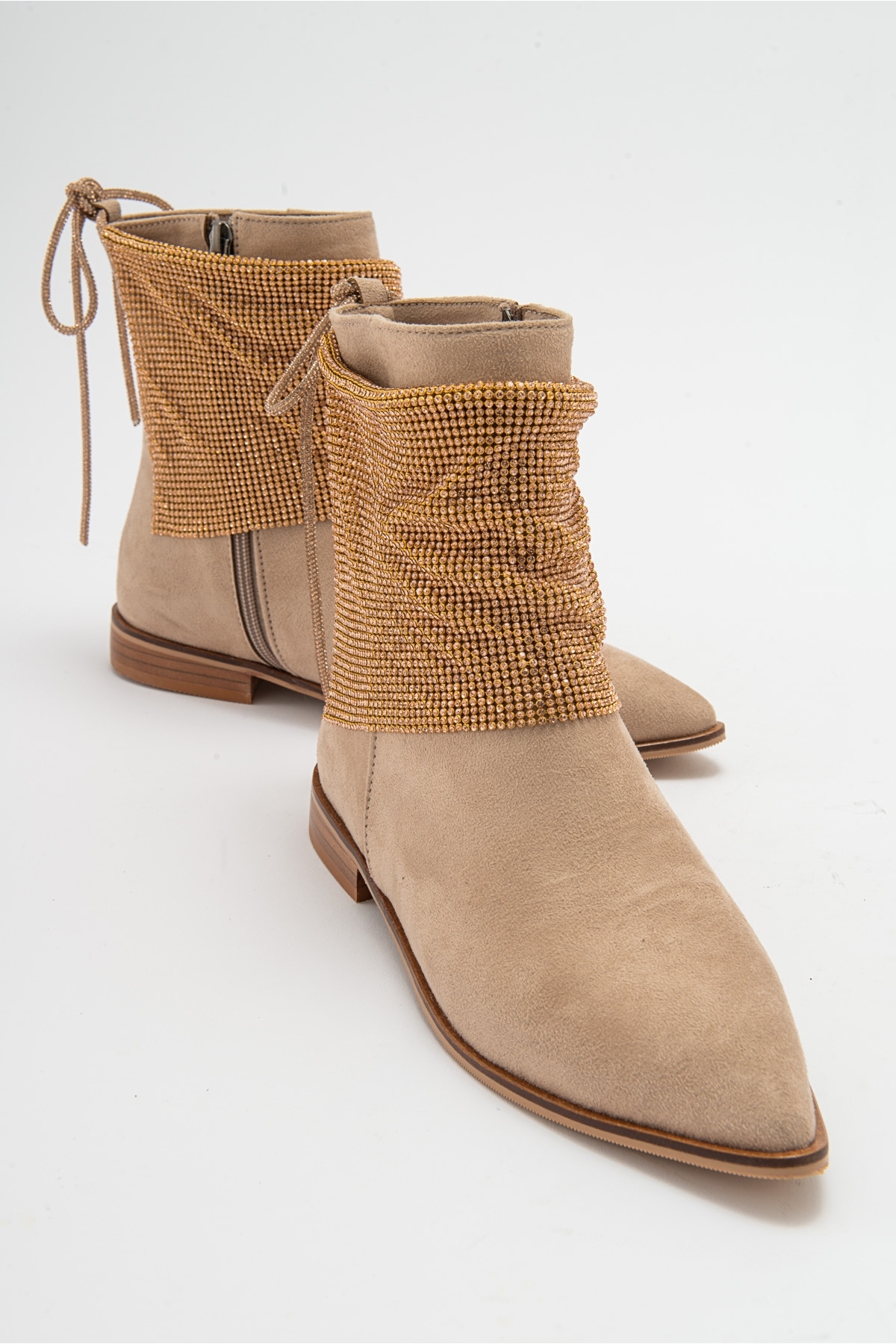 Levně LuviShoes AVANOS Women's Beige Suede Stone Boots