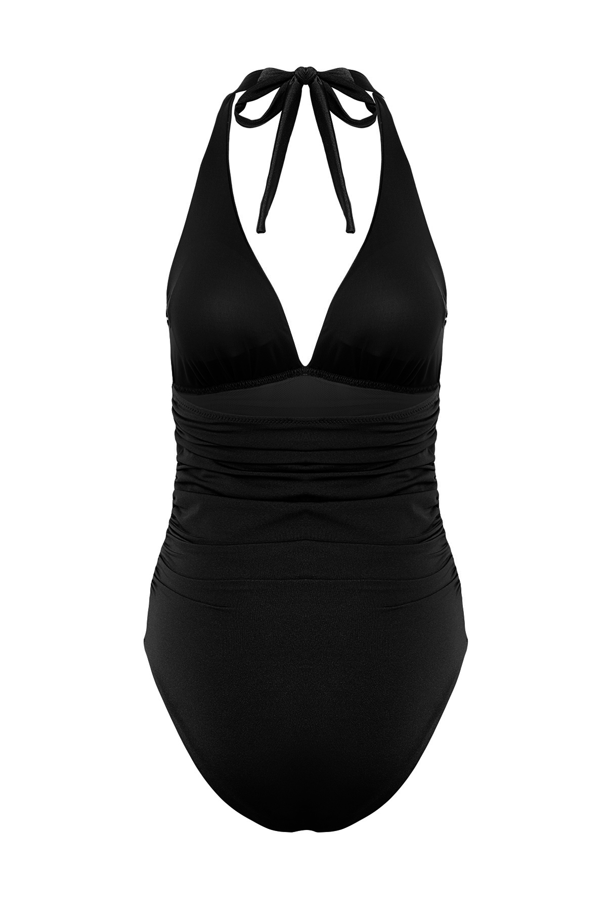 Trendyol Black V Neck Compression Regular Swimsuit