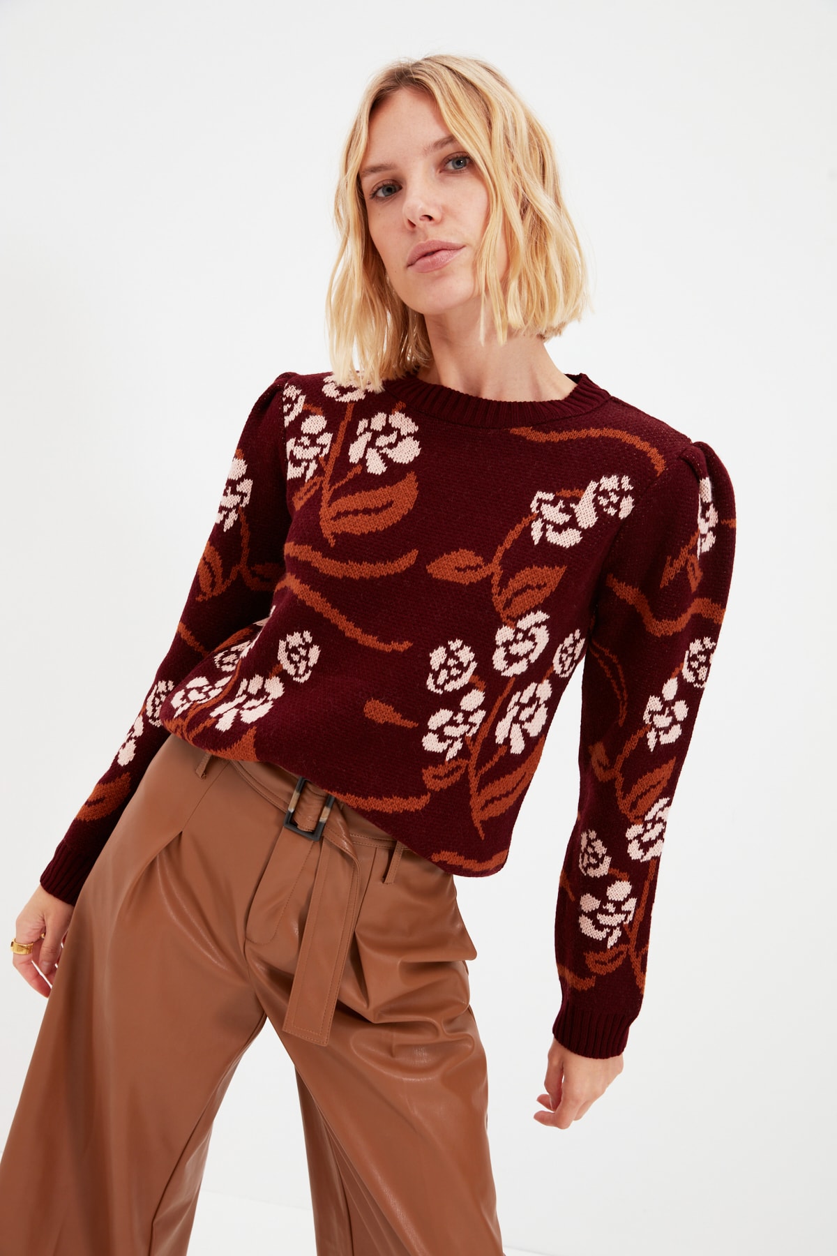 plum knitwear