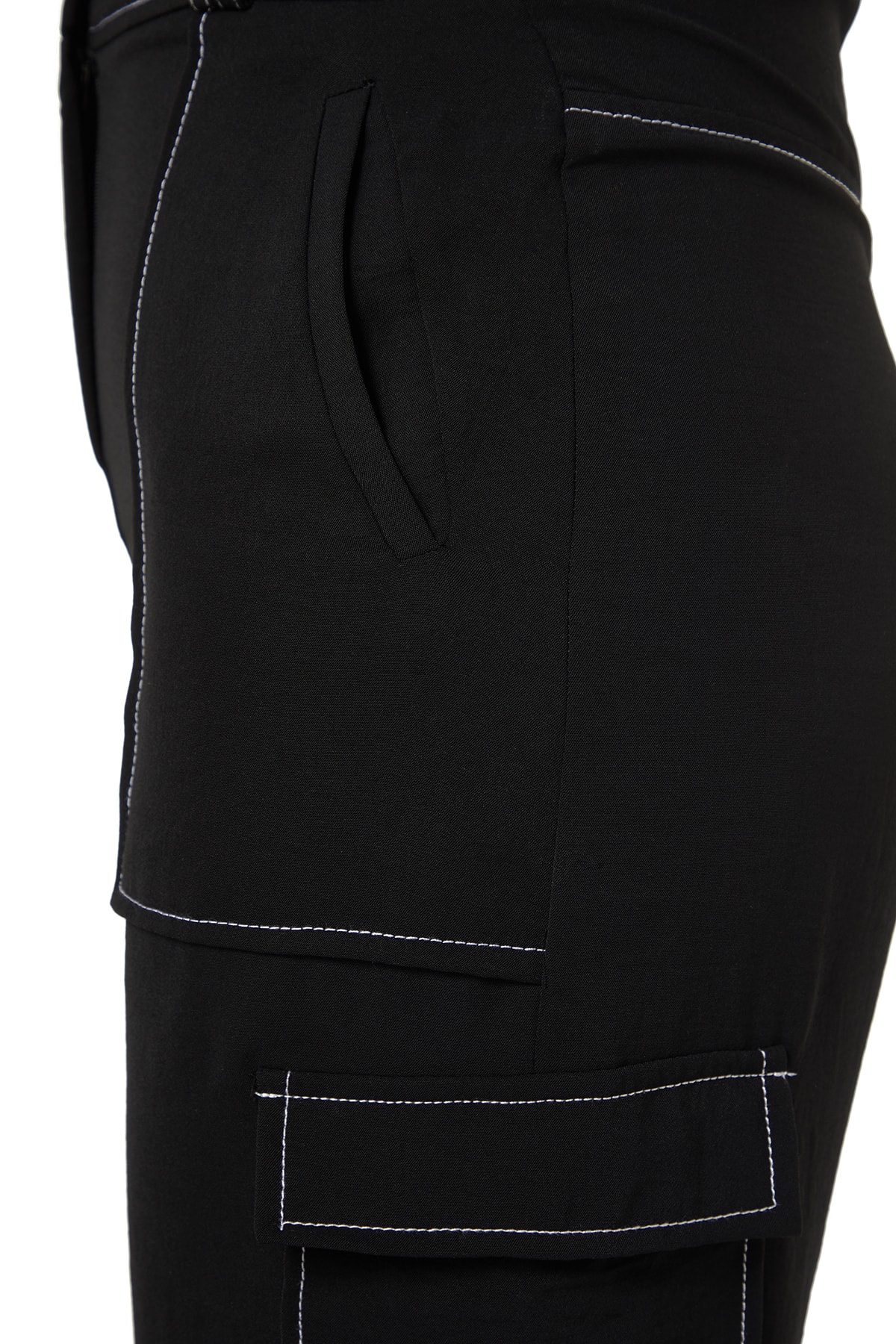 Pantaloni largi de damă Trendyol Contrast Stitch