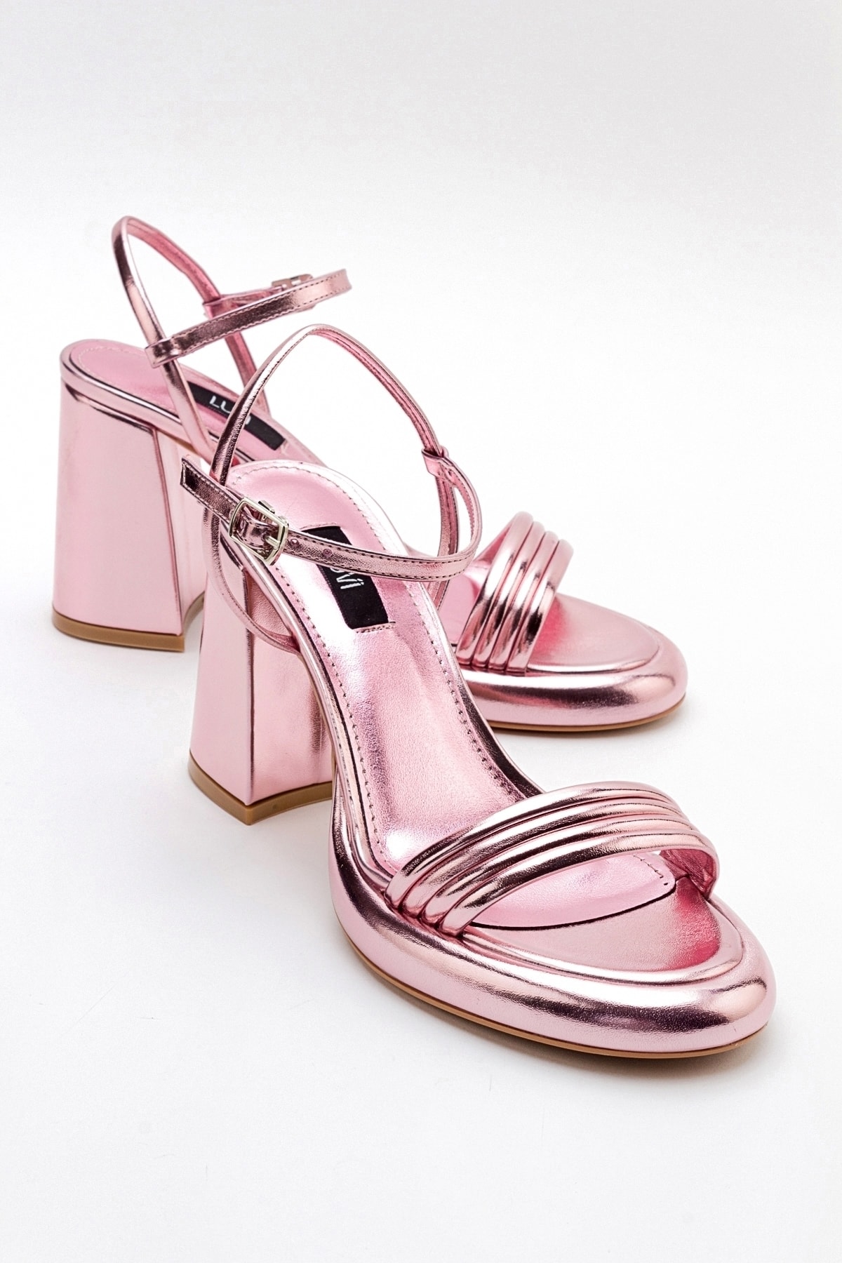 Levně LuviShoes POSSE Pink Metallic Women's Heeled Shoes