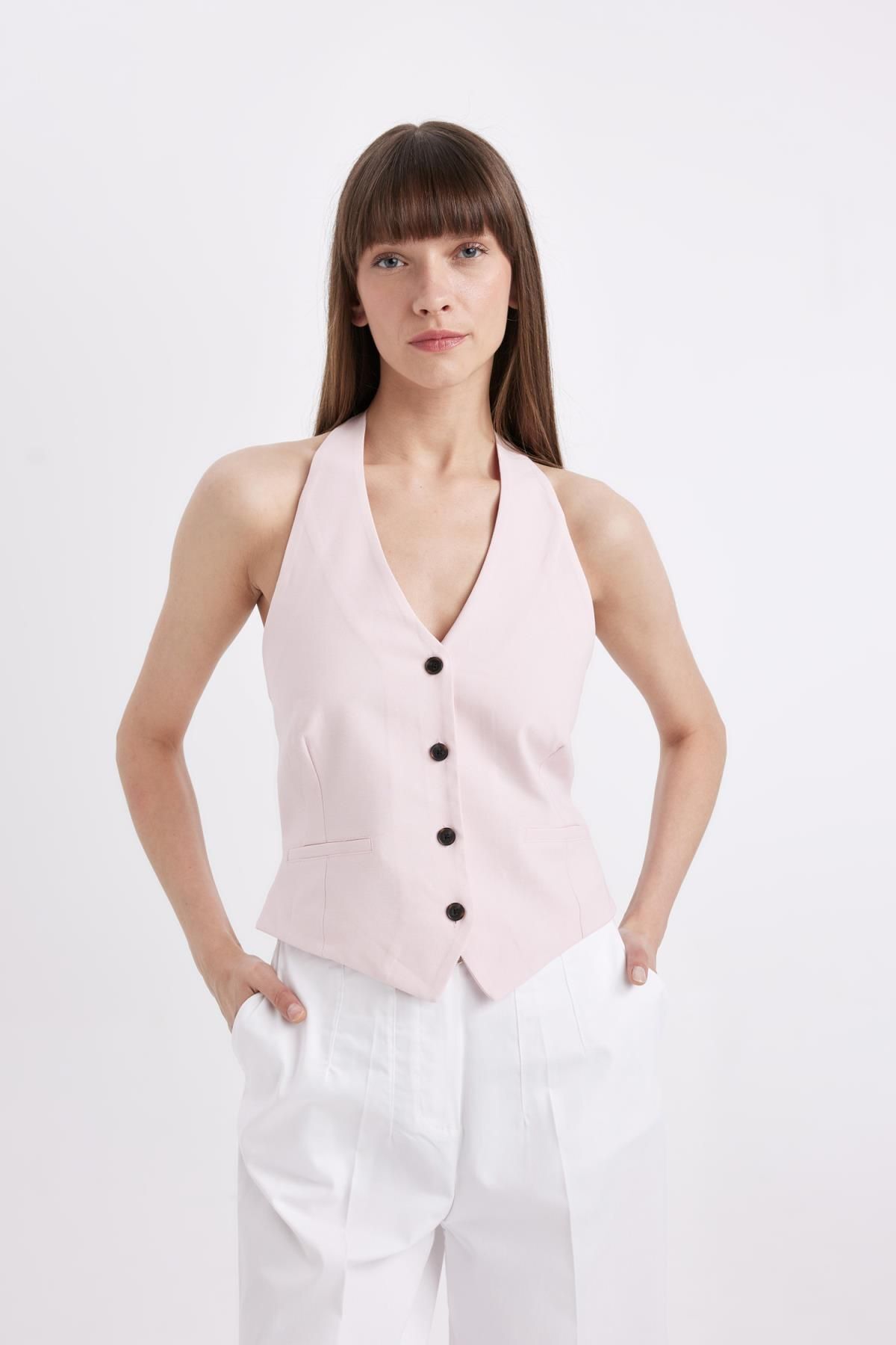 DEFACTO Barbell Neck Blazer Vest