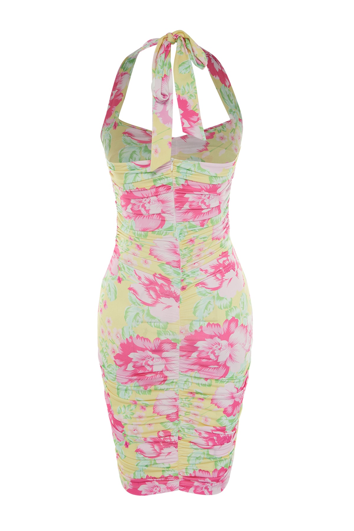 Trendyol multicolor tricotat la fereastră/croială rochie de seară elegantă cu model floral detaliat