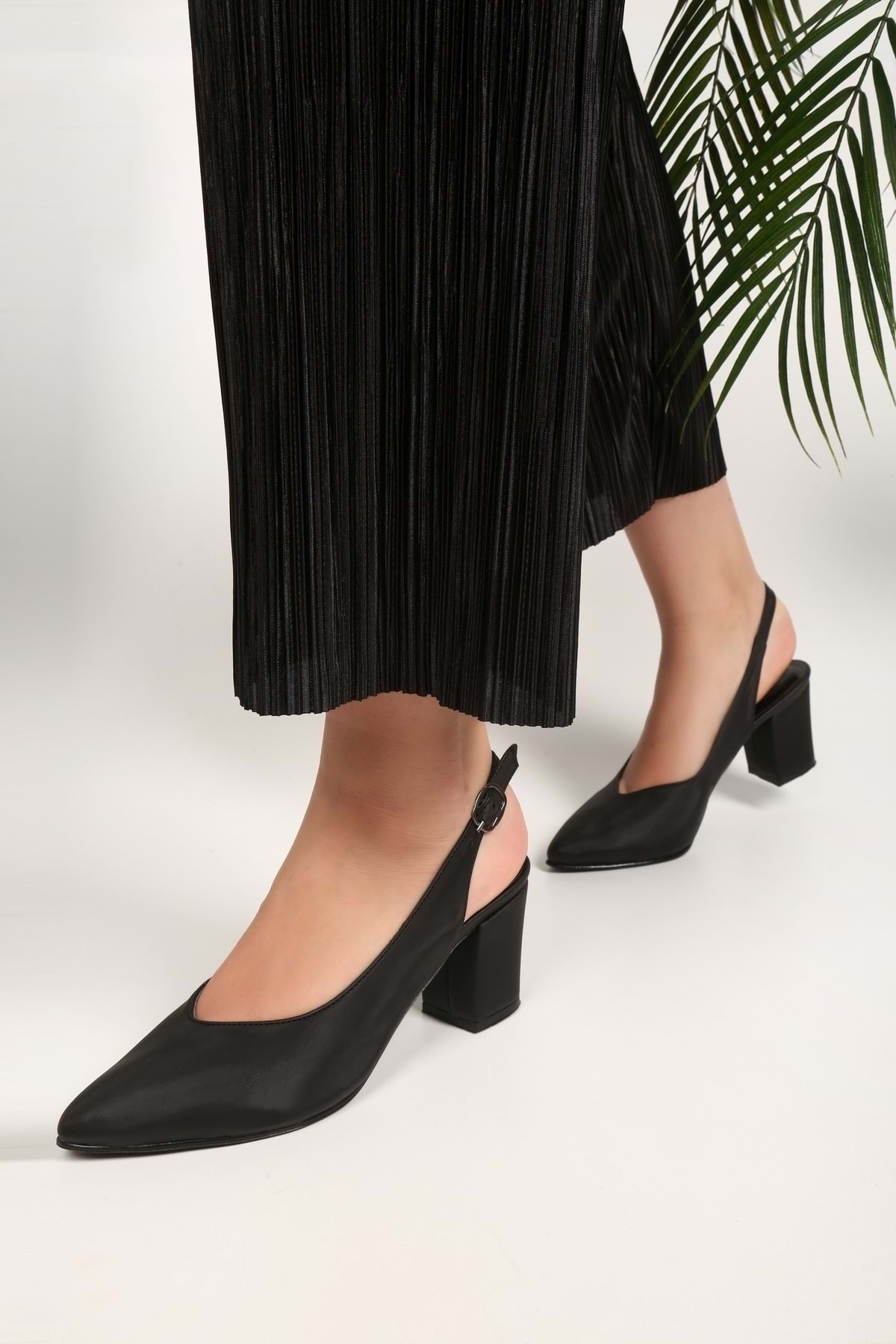 Shoeberry Women's Mandy Black Satin Heels Shoes