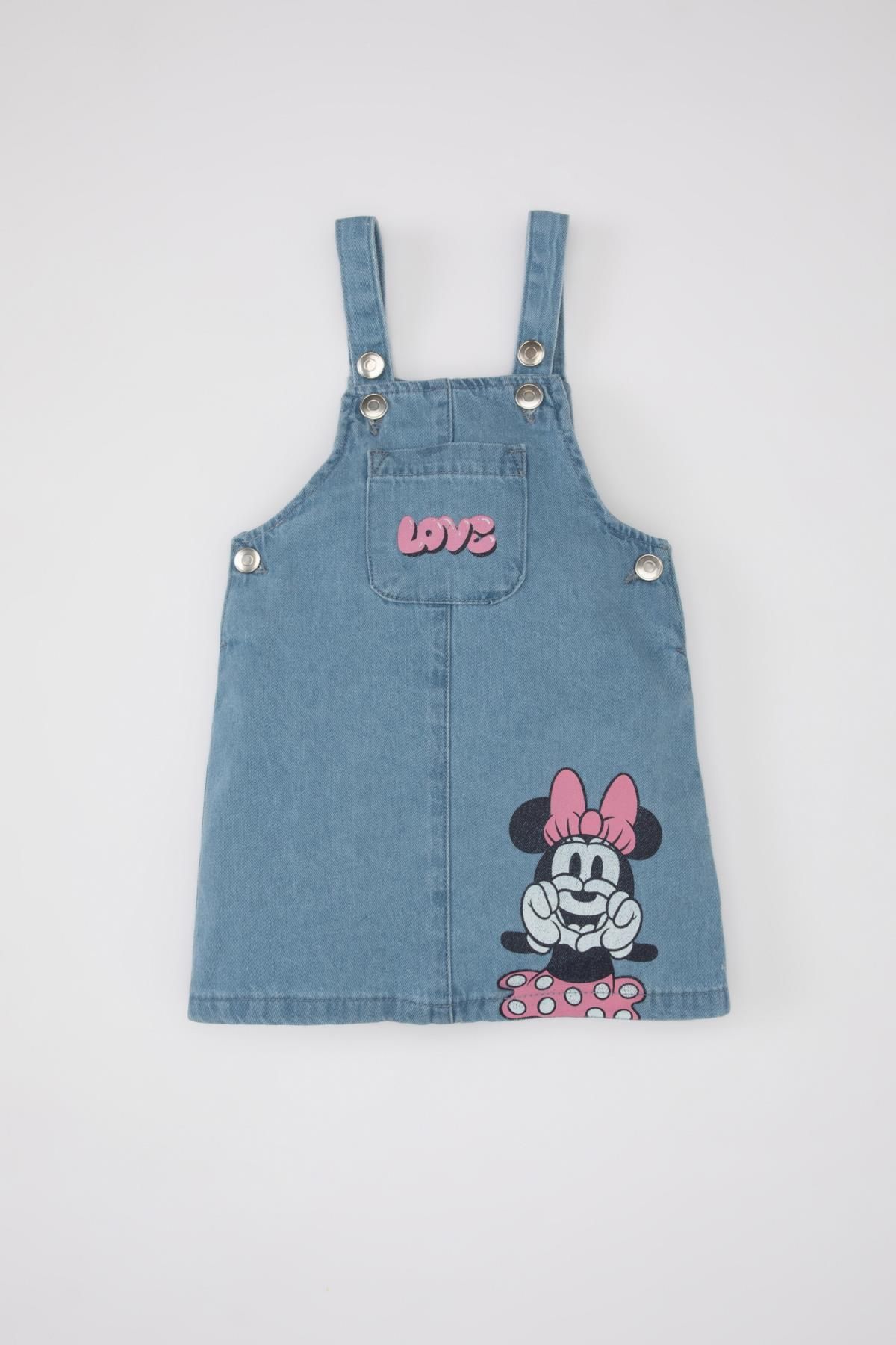 DEFACTO Baby Girl Disney Mickey & Minnie Strap Jean Dress