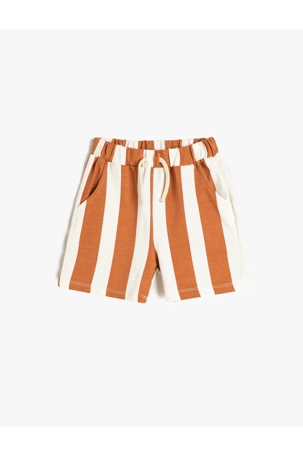 Levně Koton Striped Cotton Shorts with Tie Waist with Pocket