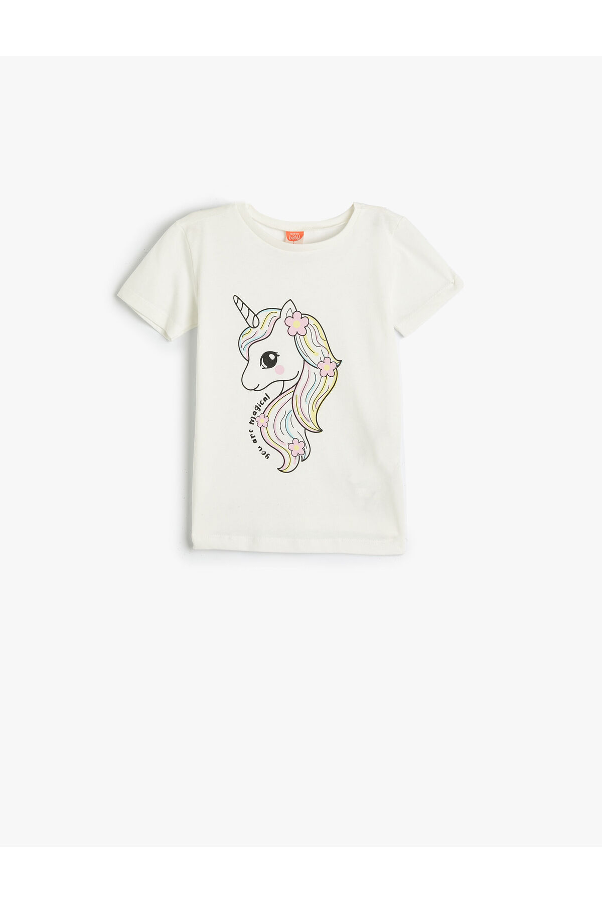 Koton T-Shirt Short Sleeve Crew Neck Unicorn Printed Cotton