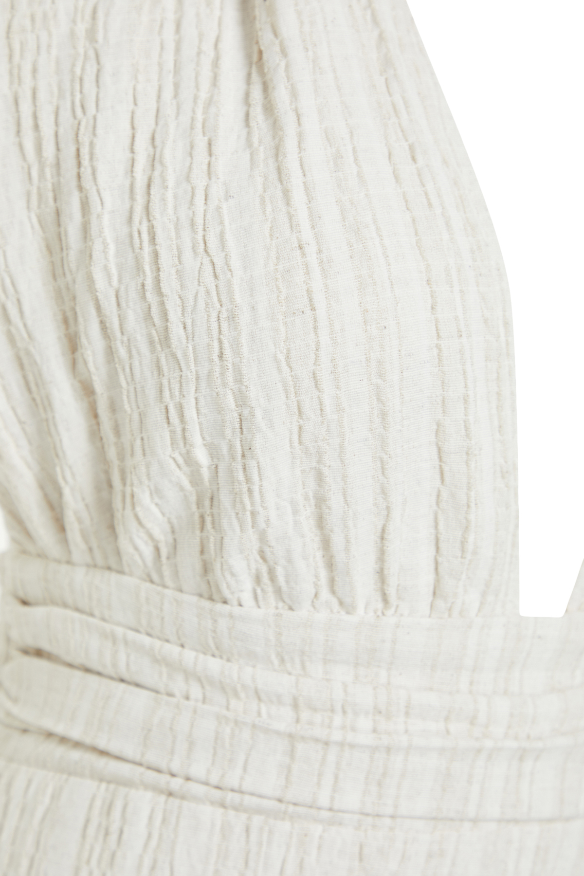Trendyol Ecru Maxi Woven Back Low-cut Linen Blended Beach Dress