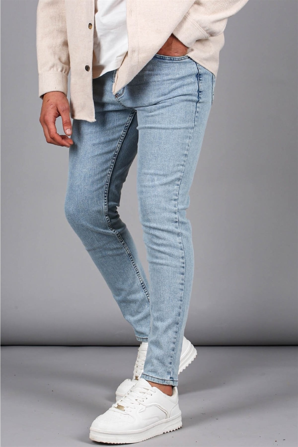 Madmext Blue Super Skinny Fit Men's Jeans 6340