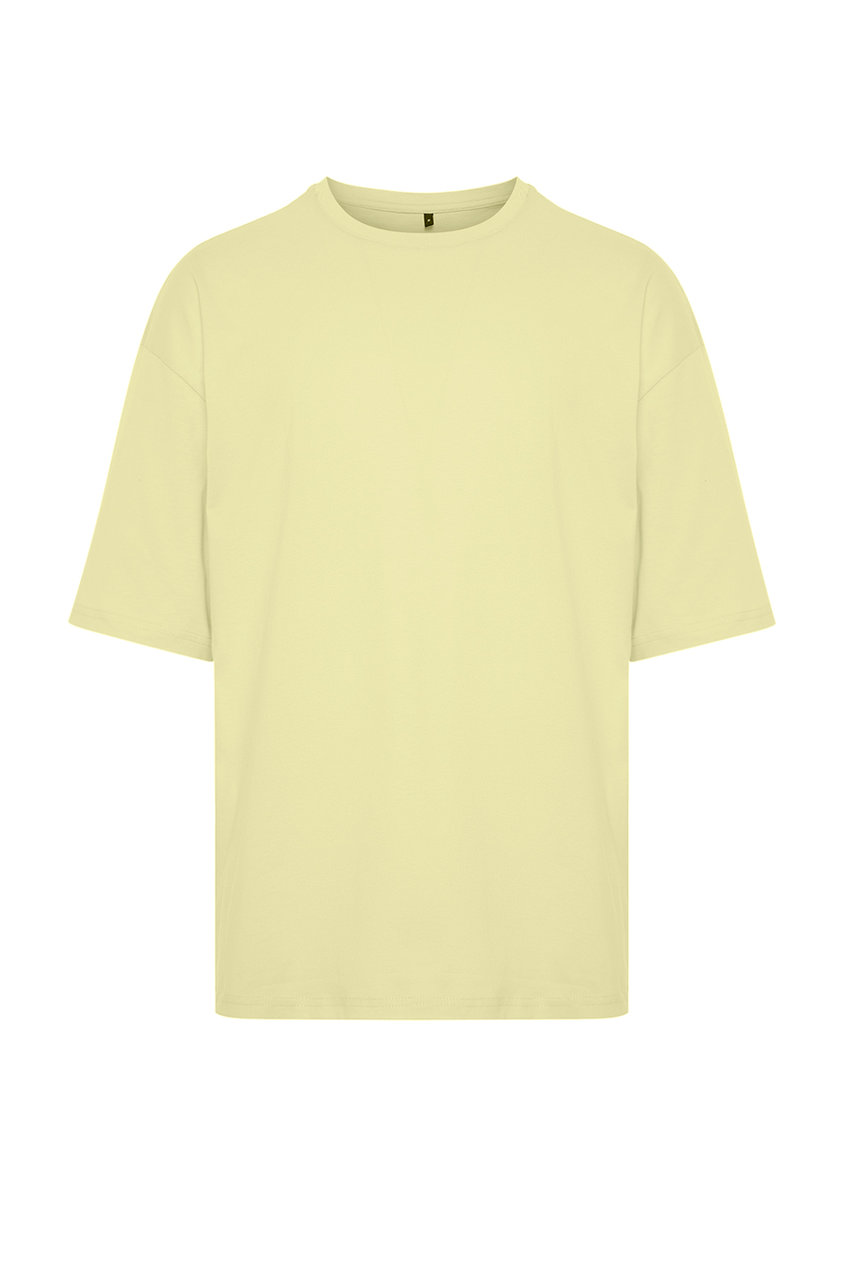 Trendyol Men's Yellow Oversize/Wide-Fit Basic 100% Cotton T-Shirt