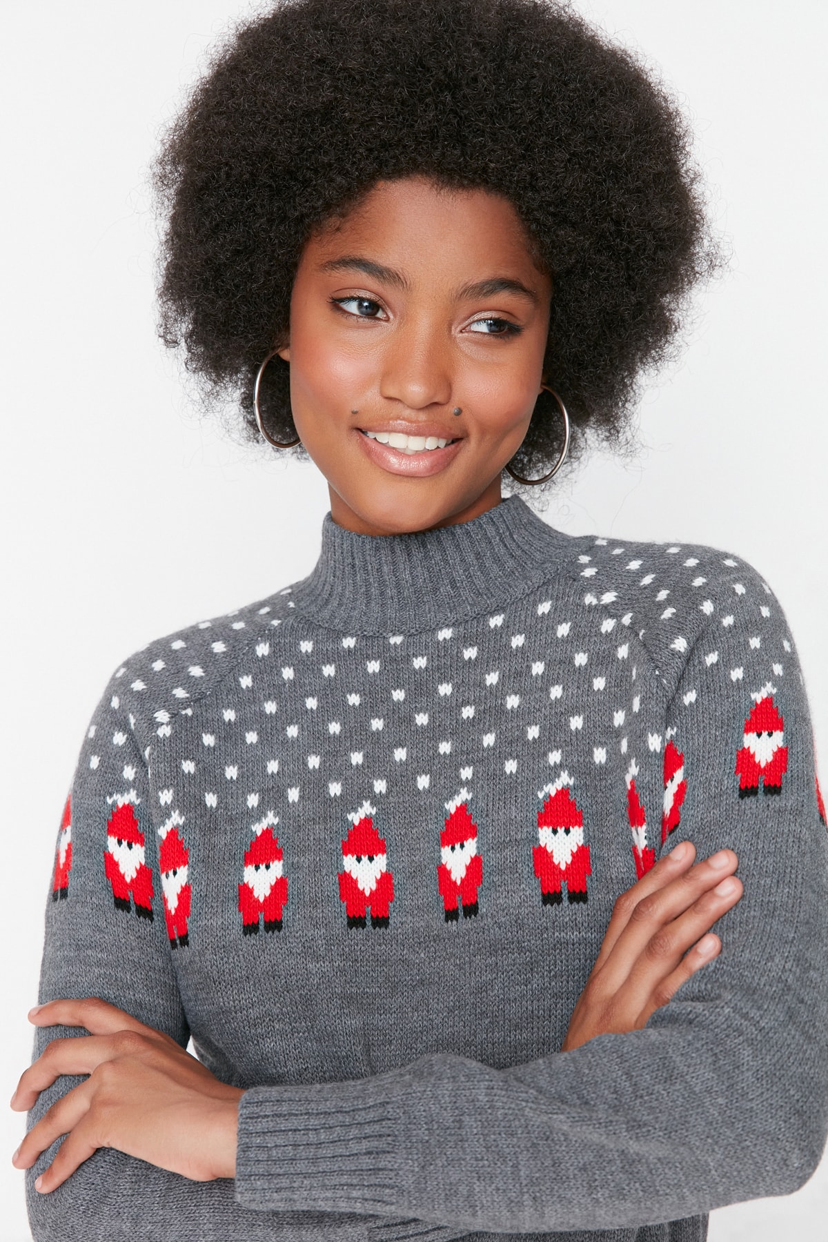 Trendyol Sweater - Gray - Regular fit