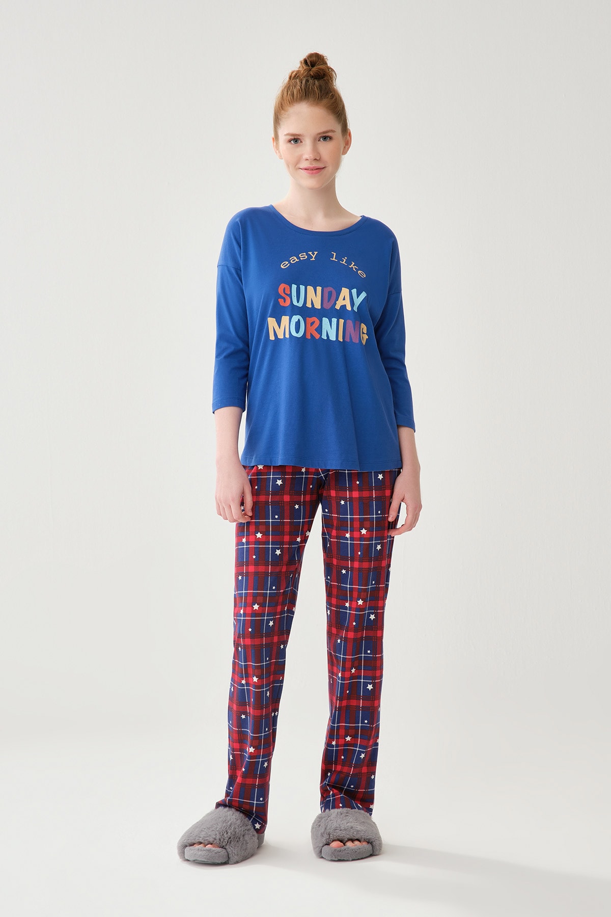 Dagi Pajama Set - Blue - Slogan