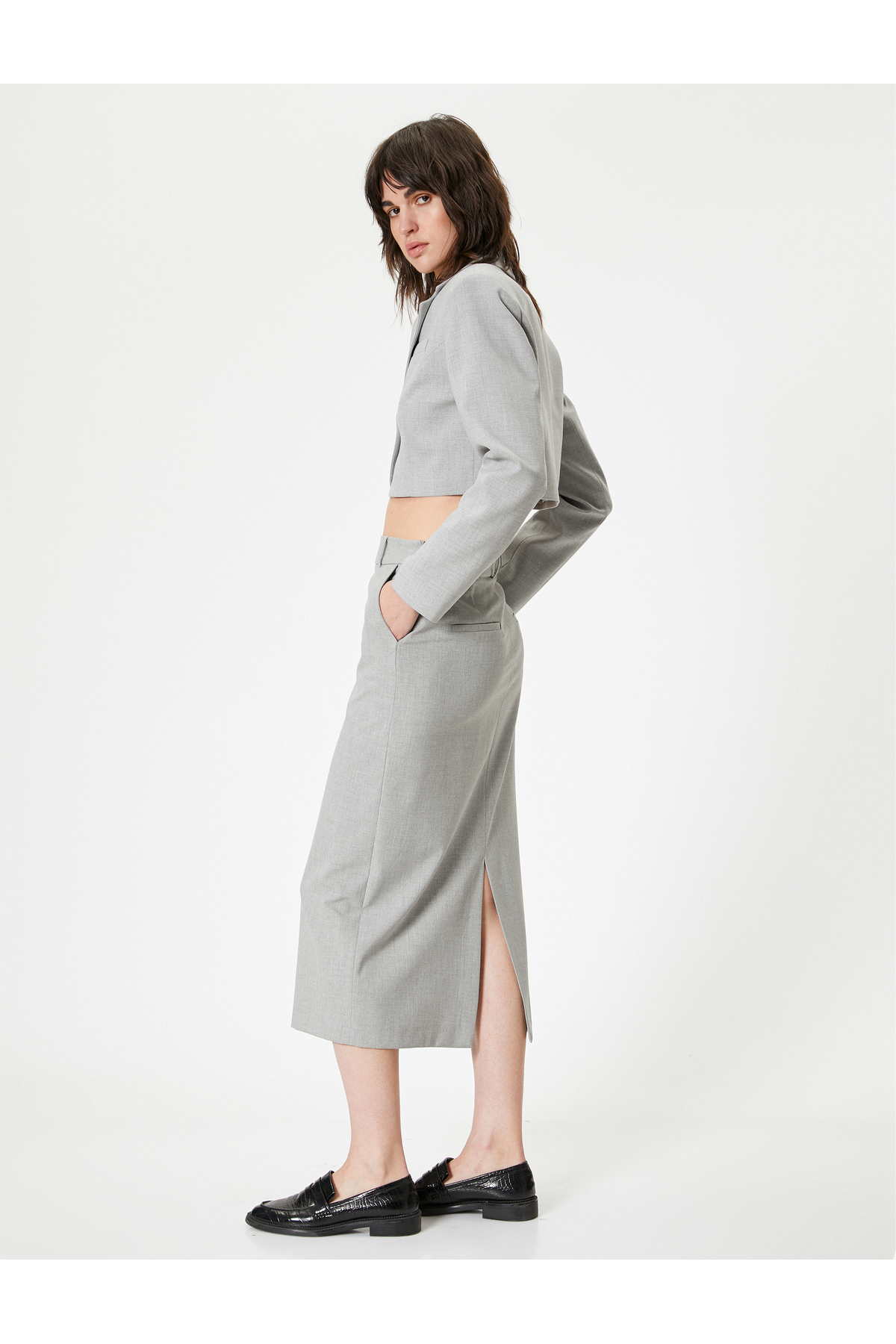 Levně Koton A-Line Zippered Midi Pencil Skirt