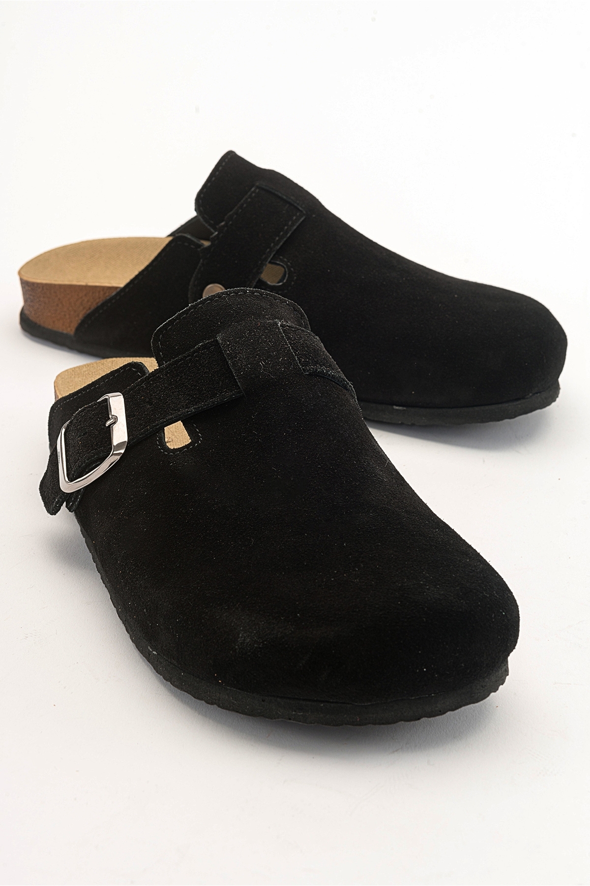 Levně LuviShoes GONS Black Women's Suede Leather Slippers