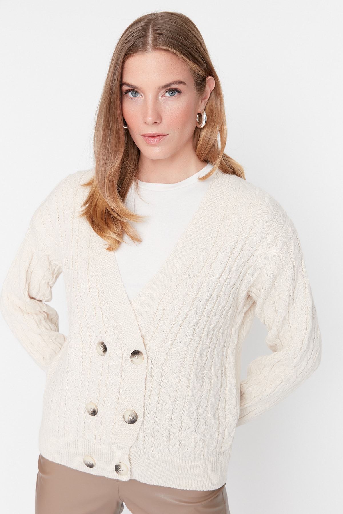 Trendyol Cardigan - Beige - Regular fit