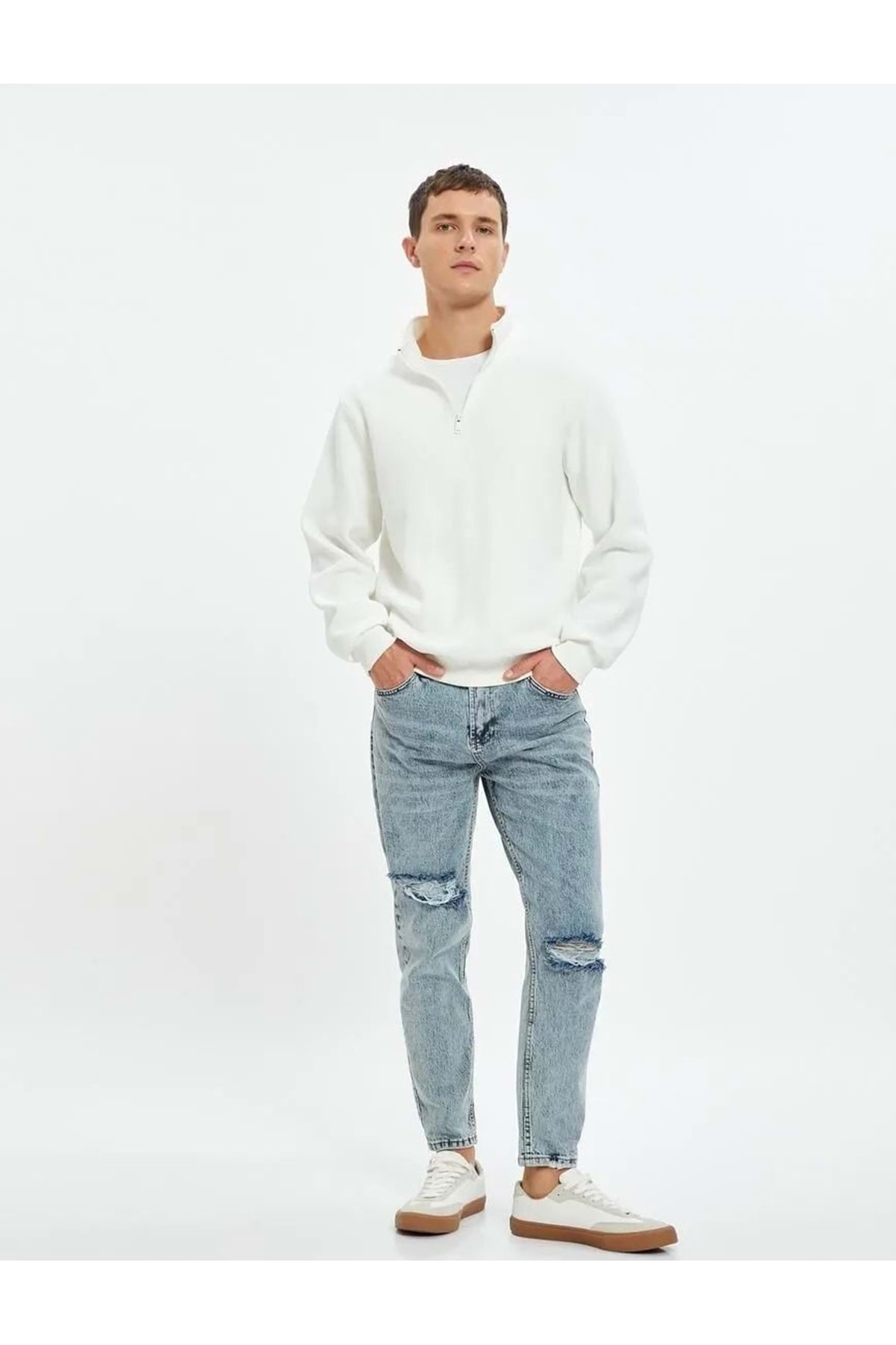 Levně Koton Men's Clothing Jeans Pants Light Indigo