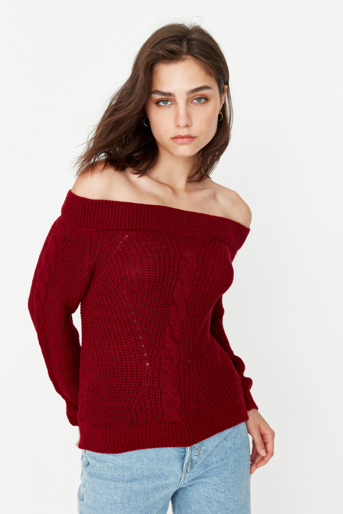 Trendyol Sweater - Burgundy - Regular fit