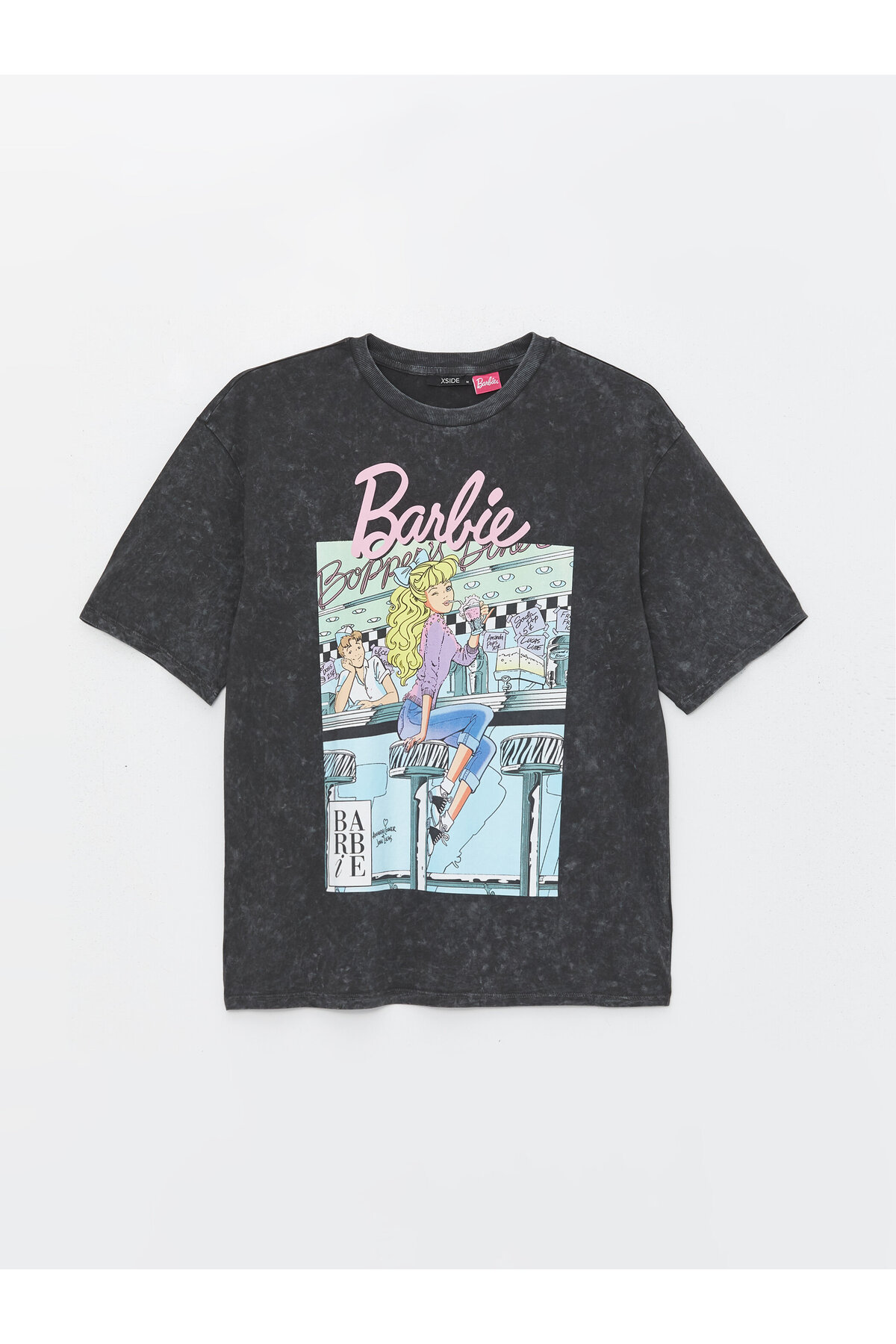 LC Waikiki Women's Crew Neck Barbie Printed Short Sleeve Oversize T-Shirt