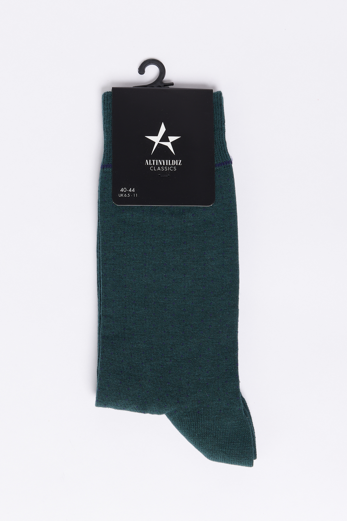 ALTINYILDIZ CLASSICS Men's Green-Navy Blue Patterned Bamboo Cleat Socks