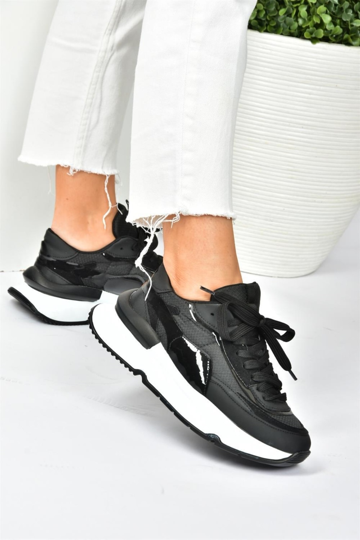 Levně Fox Shoes Black Fabric Ležérní tenisky Sportovní obuv
