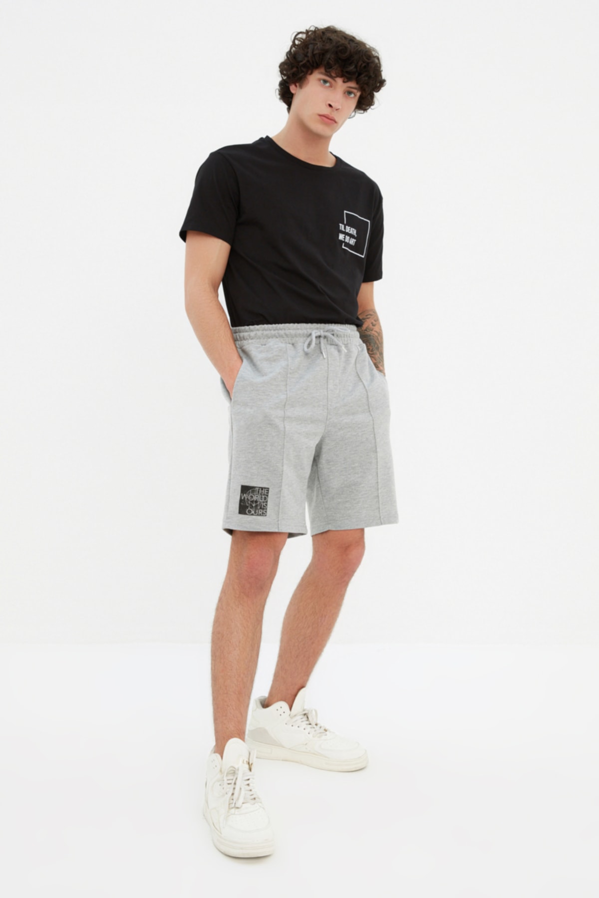 Trendyol Shorts - Gray - Normal Waist