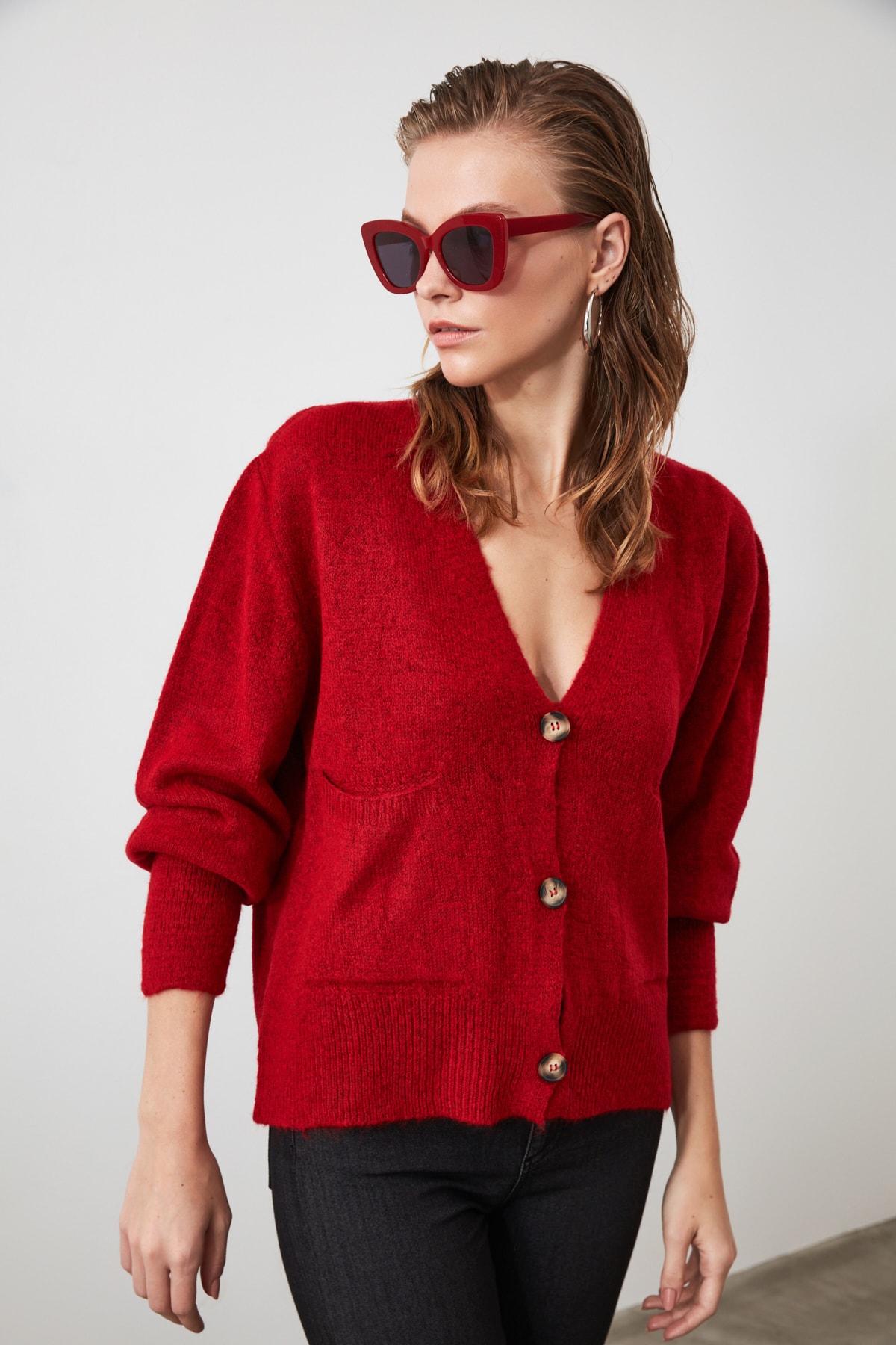 Trendyol Cardigan - Red - Regular fit