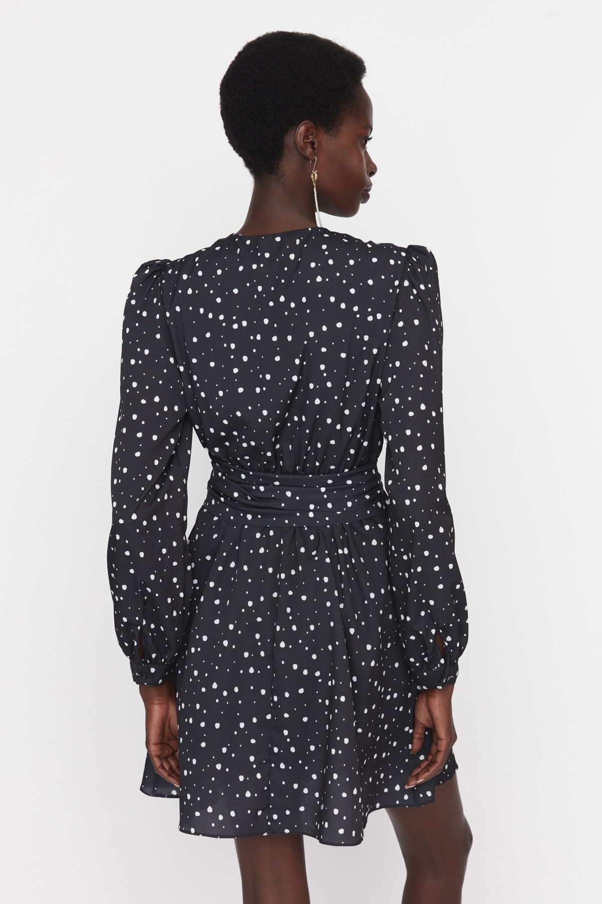 Trendyol Black Tie Detailed Woven Dress