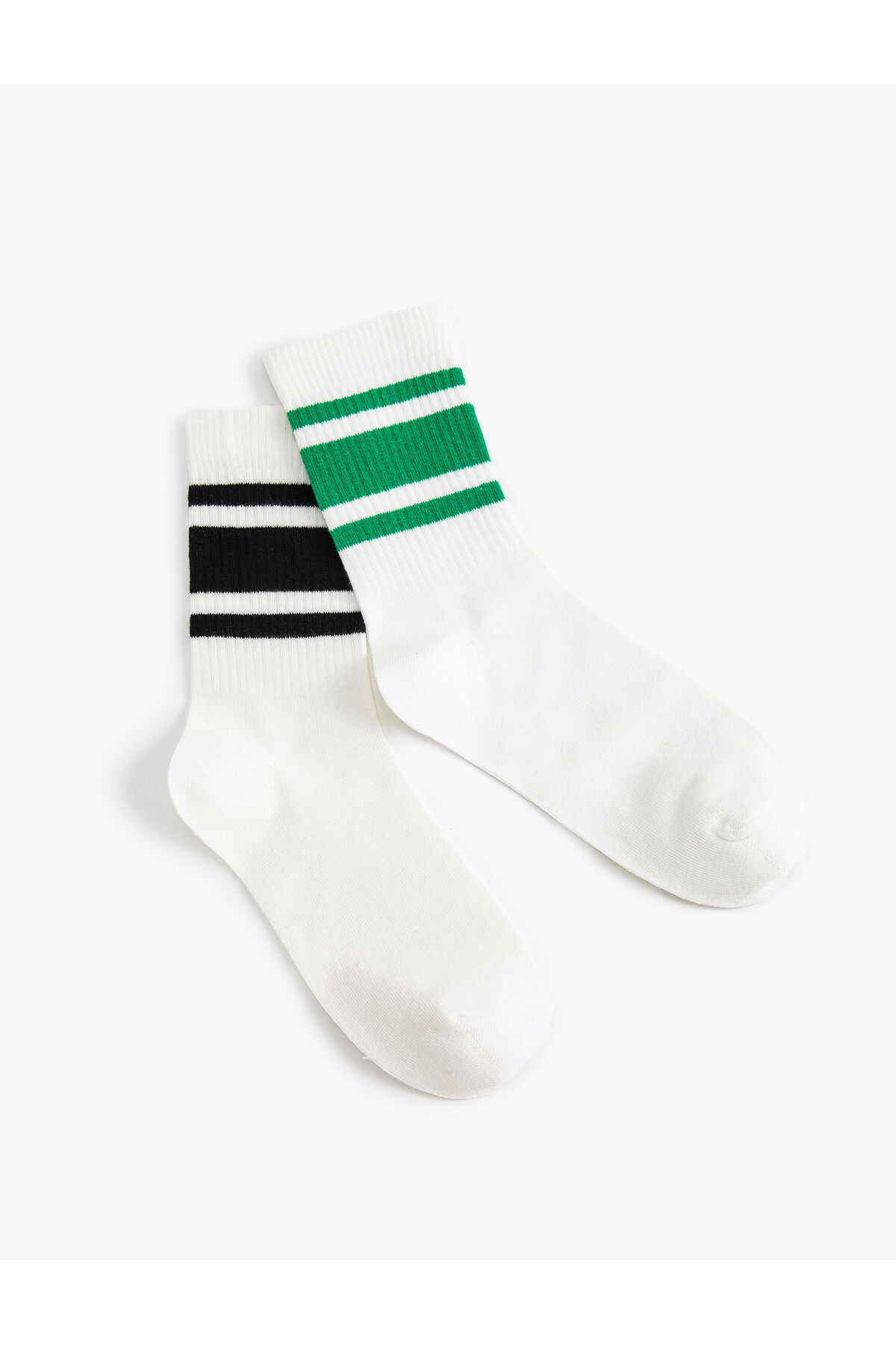 Levně Koton 2-Piece College Socks Set with Stripe Detail