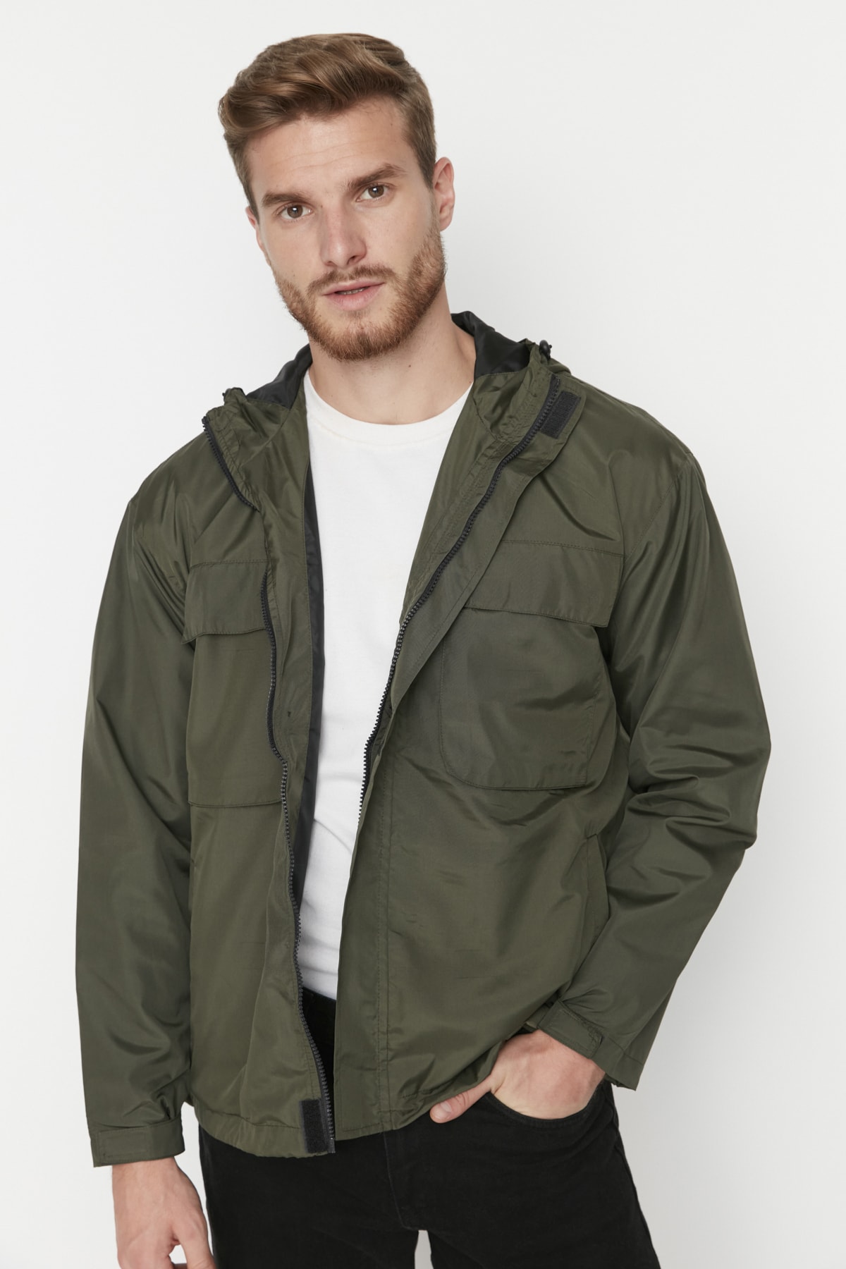 Trendyol Khaki Men's Oversize Fit Seasonal Slim Jacket