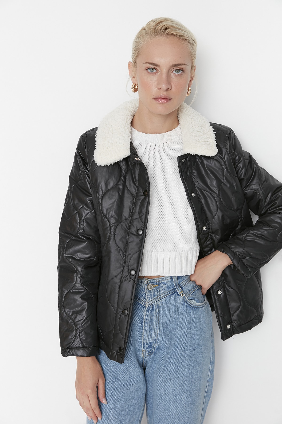 Trendyol Winter Jacket - Black - Basic