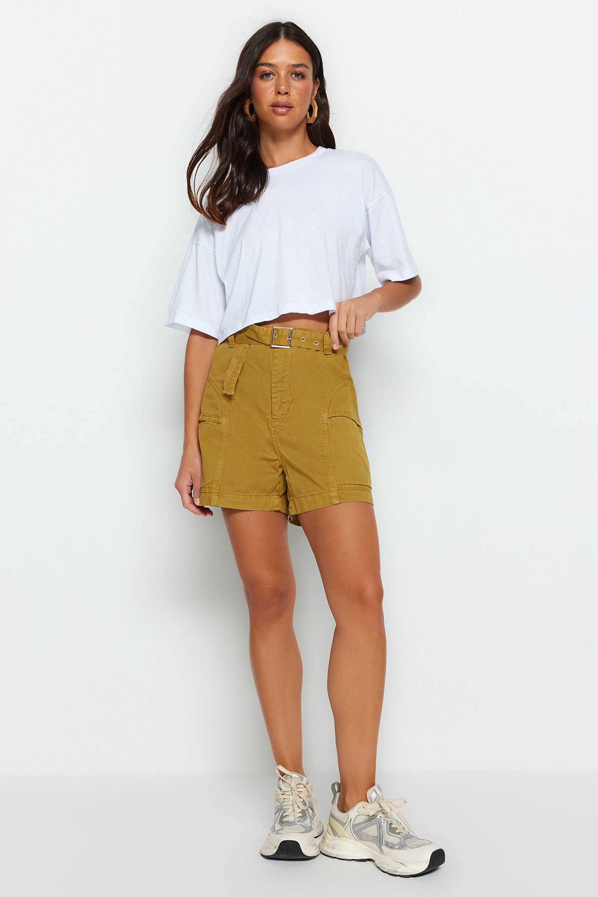 Trendyol Shorts - Green - High Waist