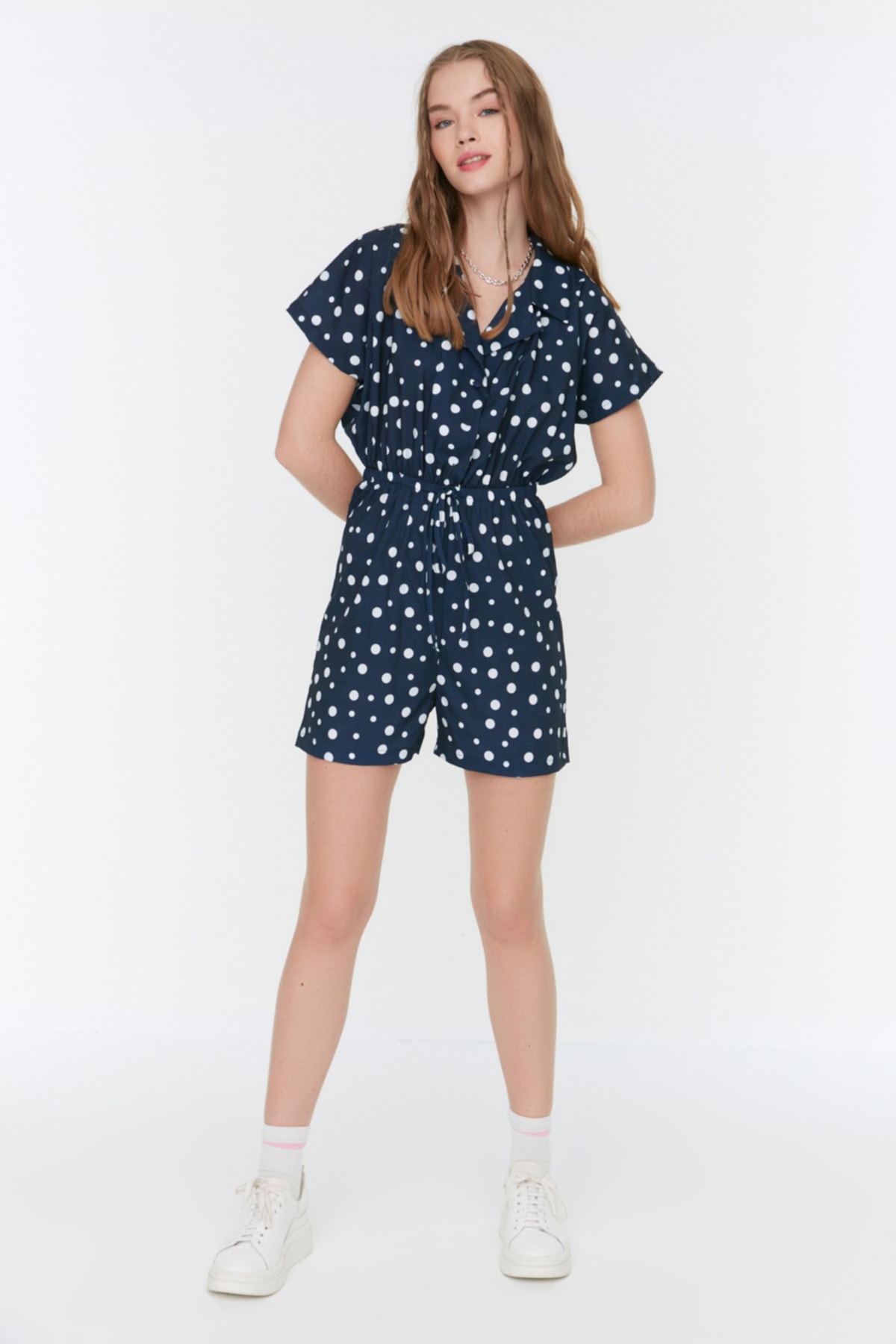 Trendyol Navy Blue Polka Dot Jumpsuit