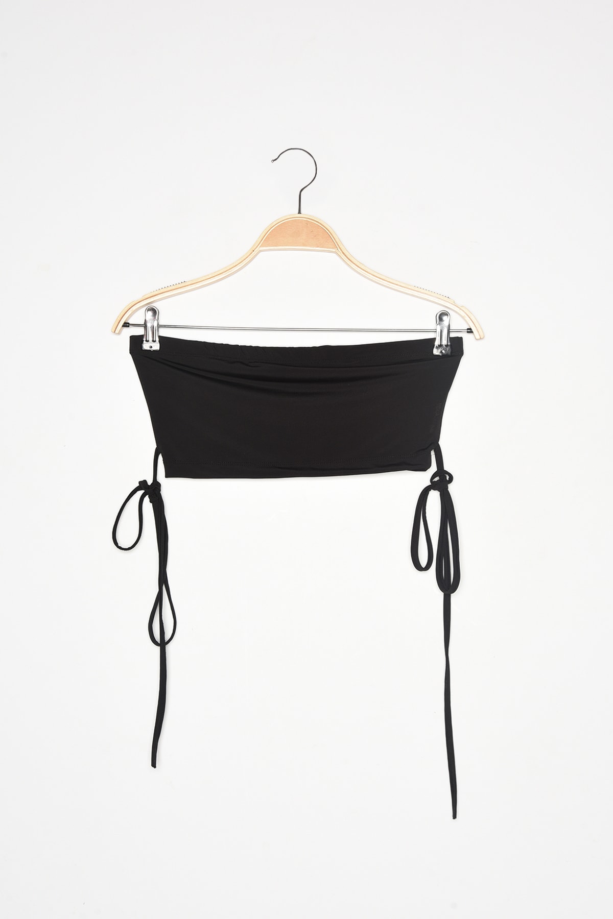 Trendyol Black Tie Detailed Strapless Knitted Blouse